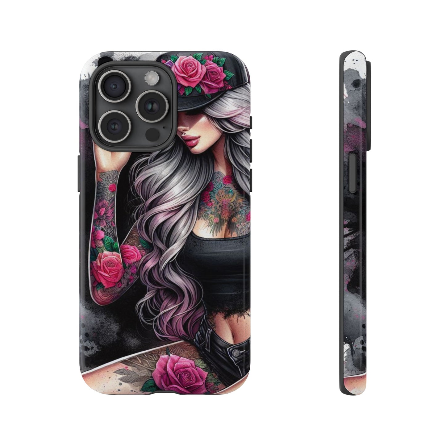 Ink & Roses – Edgy Floral Rebel Mobile Cover