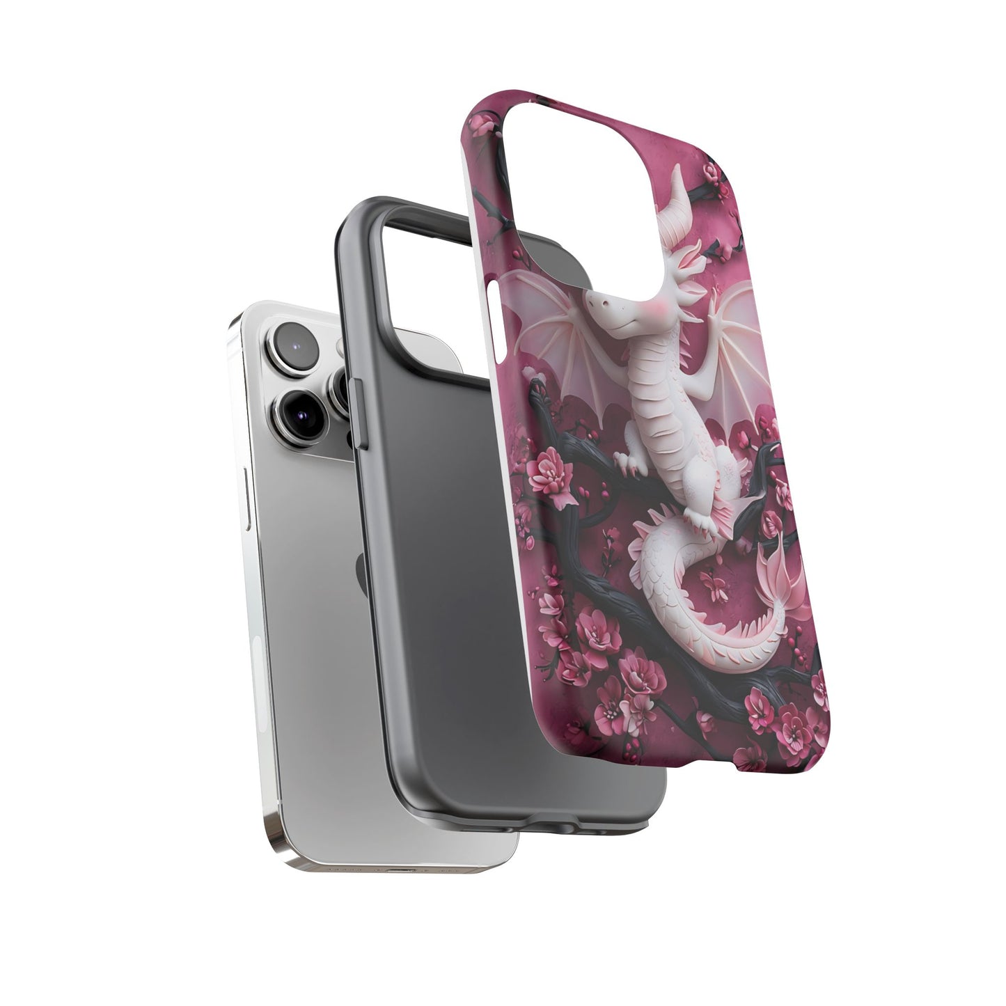 Whimsical 3D Relief Artwork Of A Cute Dragon phone case design