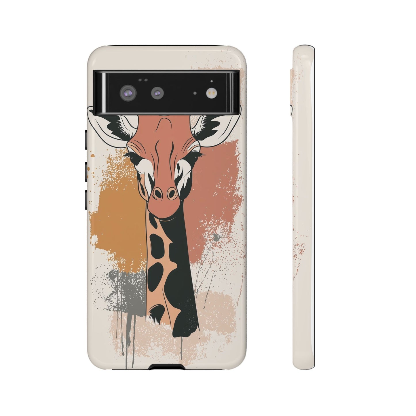 Tall & Graceful: Giraffe Splatter Art Phone Case for iPhone, Samsung & Pixel