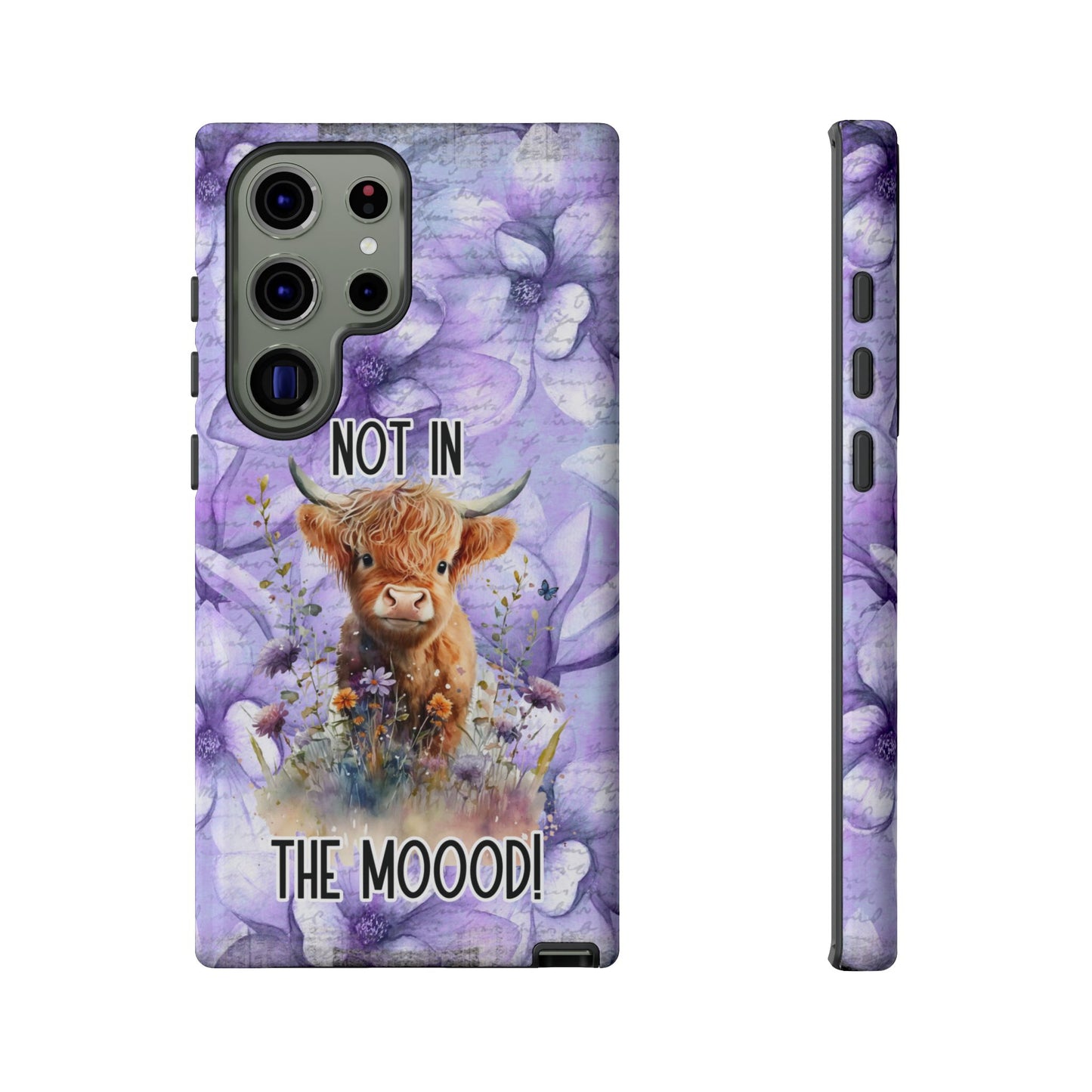 Not In The Mood Heifer Print Phone Case - iPhone, Samsung & Google Pixel Cover - Artistic Cow Phone Case, Animal Lover Gift