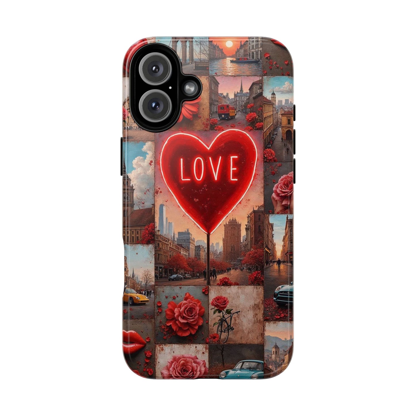 Neon Love Heart & Rose Phone Case