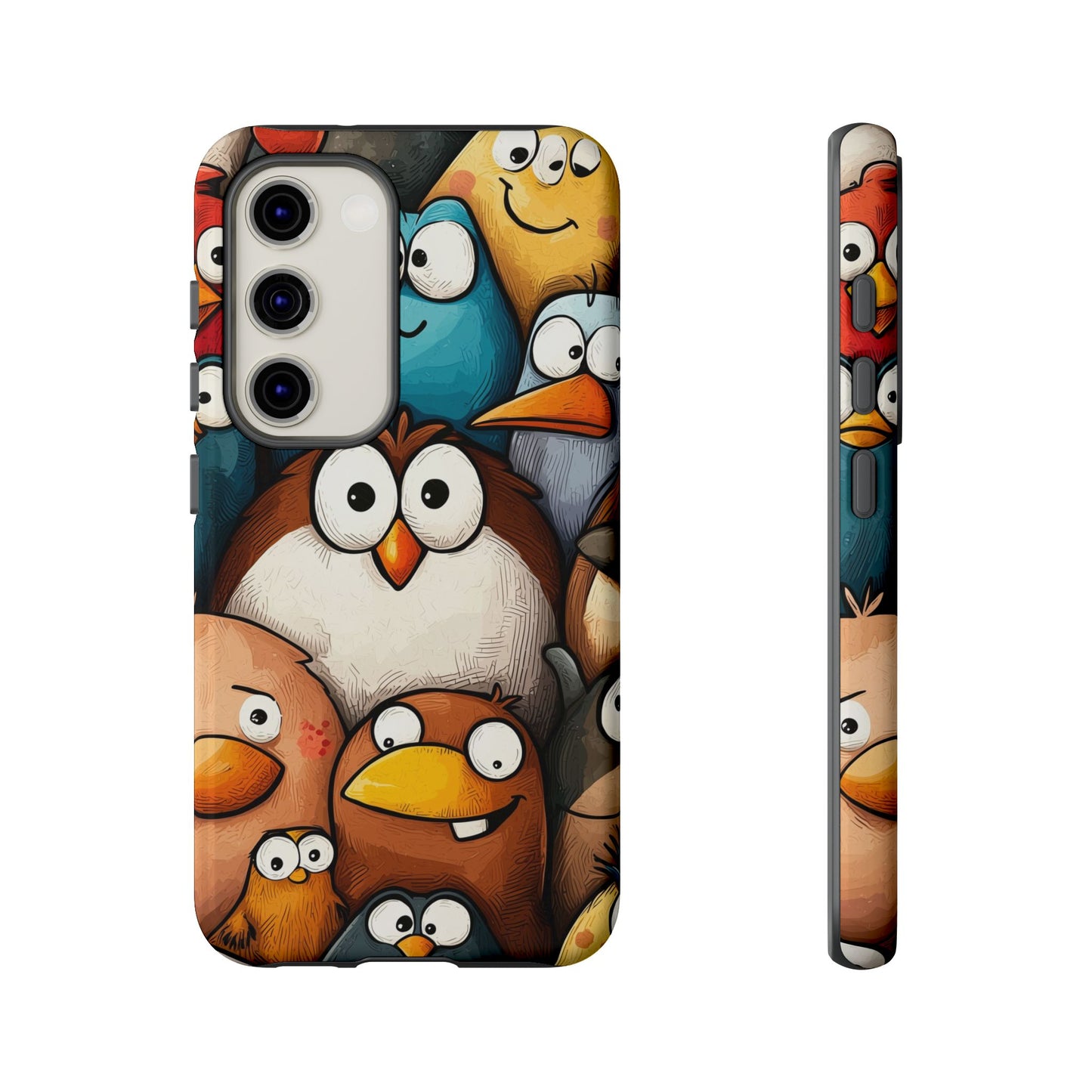 Quirky Bird Squad Anime Phone Case for iPhone, Samsung, Google Pixel