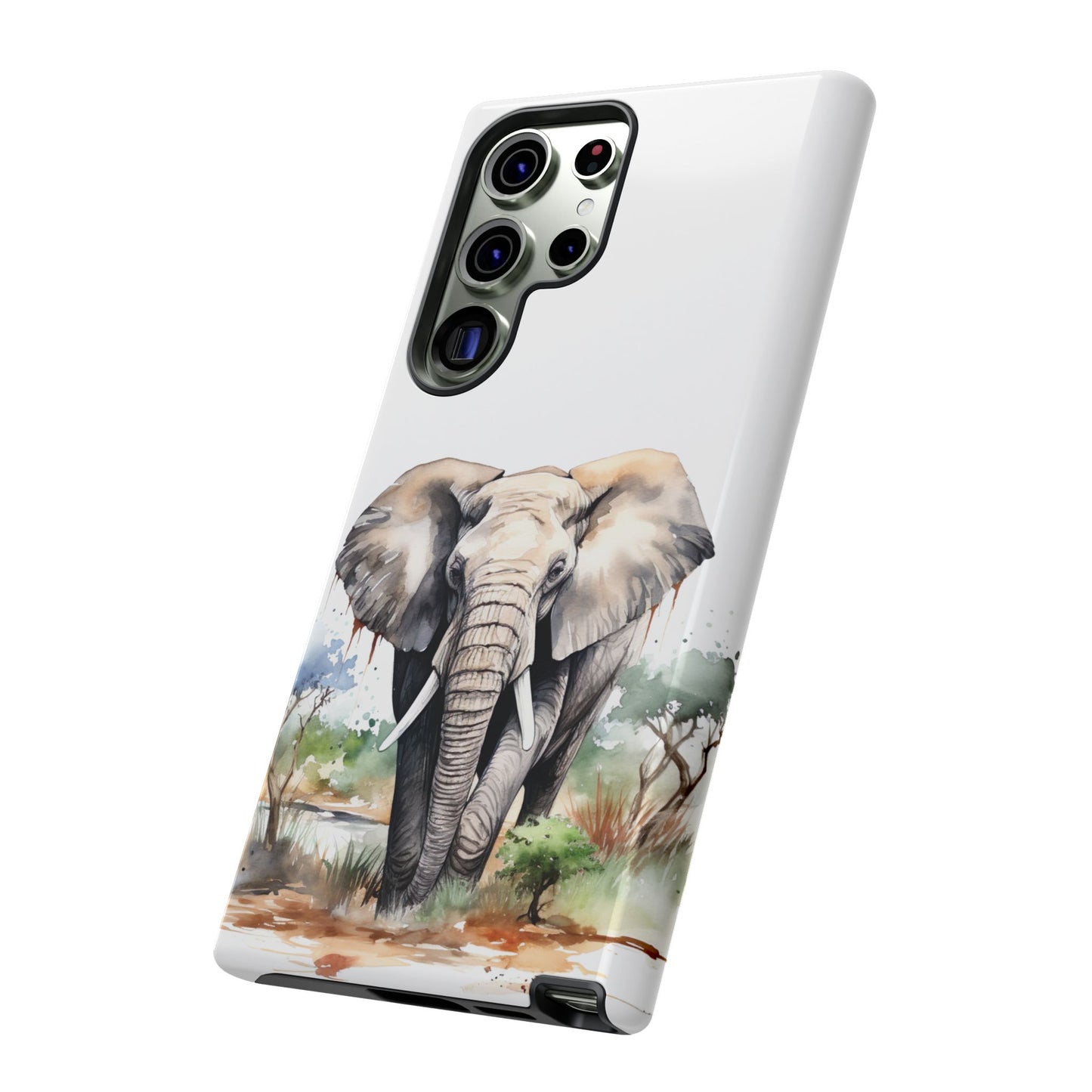 Safari Watercolor Elephant Mobile Cover – Artistic Wildlife Design