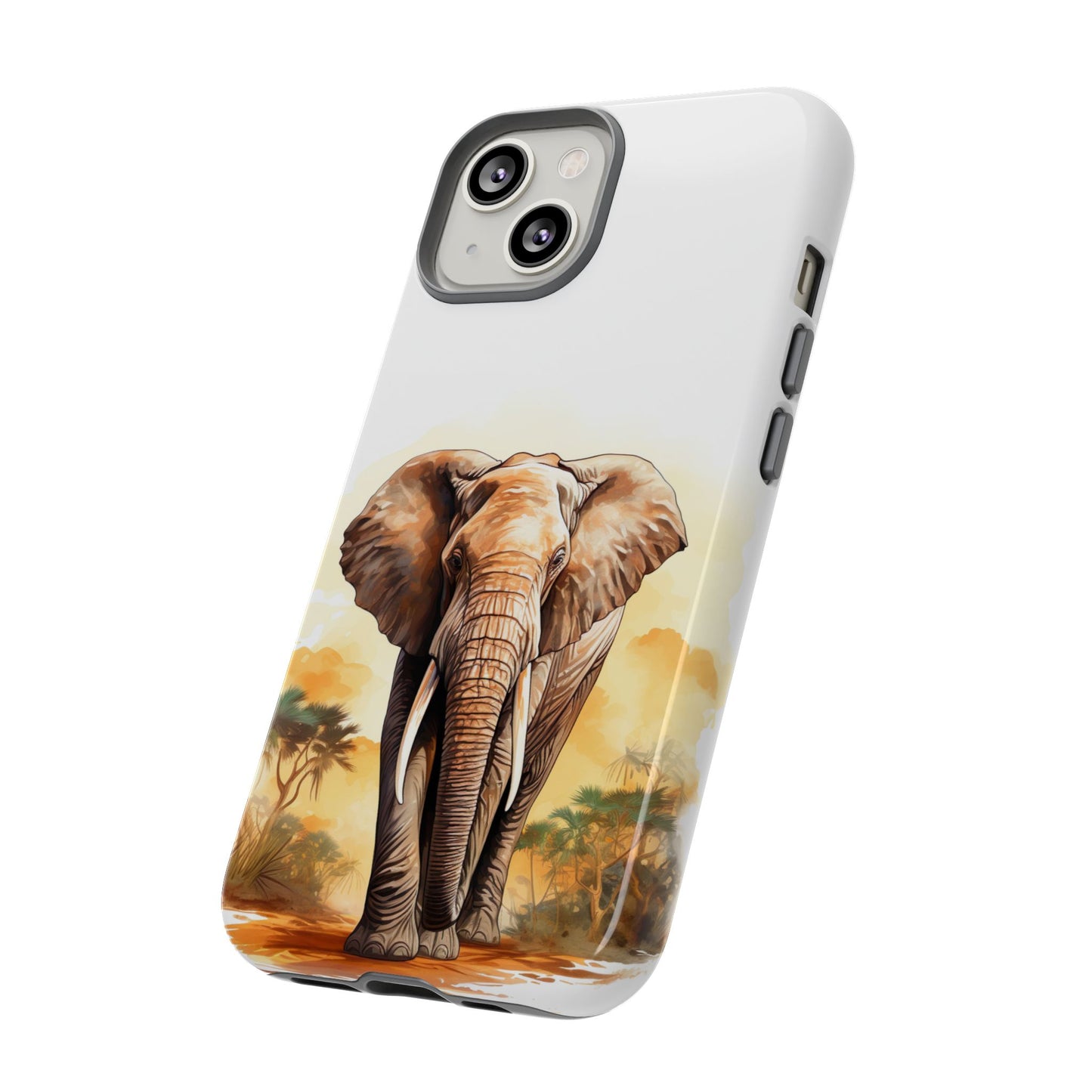 Safari Elephant Watercolor Mobile Cover – Majestic Wildlife Art