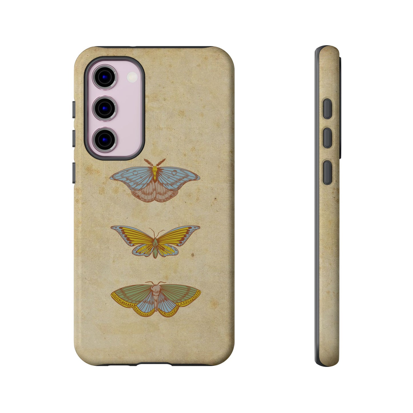 Minimal Vintage Butterfly Phone Case – Aesthetic Beige Background for iPhone, Samsung & Pixel