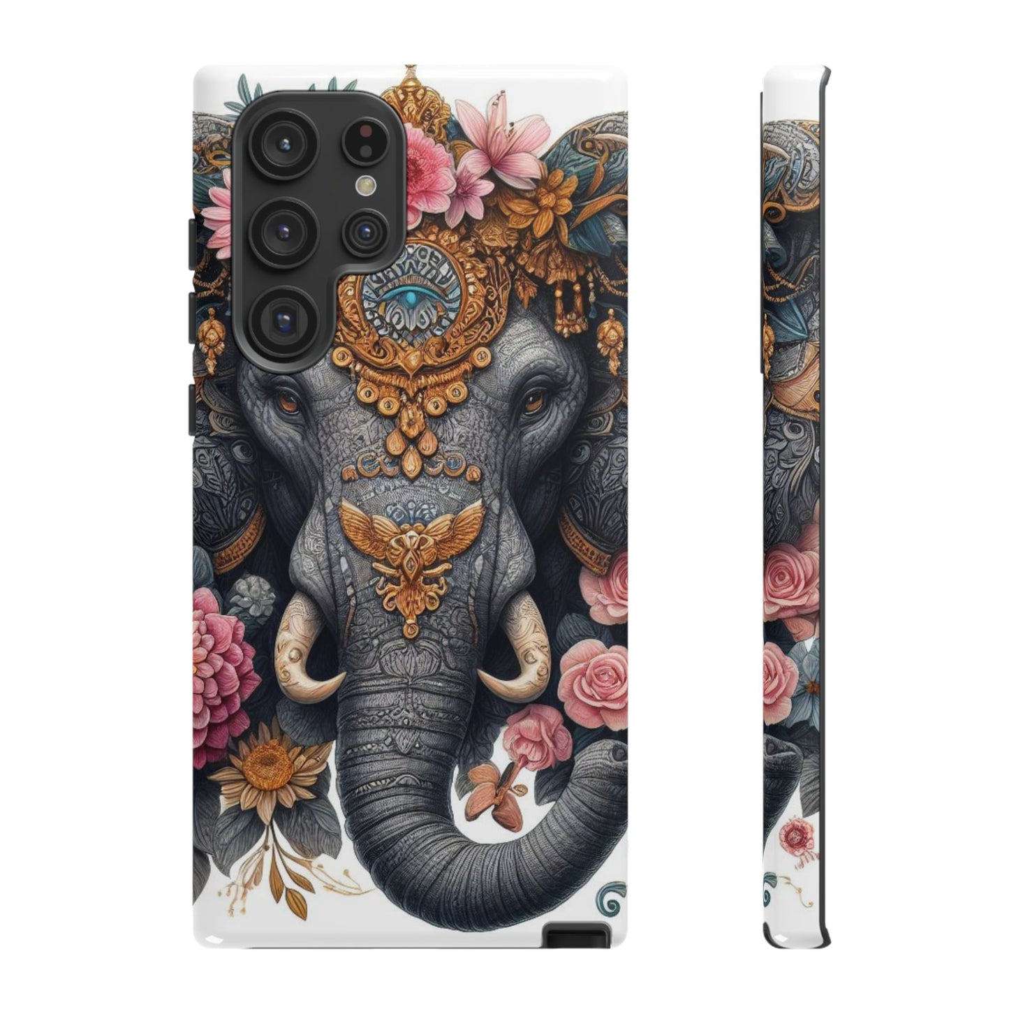 Golden Royal Elephant Mobile Cover – Luxurious Ornate Art