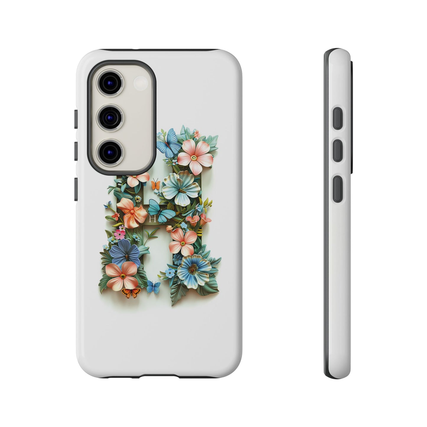 Floral Letter H Phone Case β Personalized Aesthetic Cover for iPhone, Samsung & Google Pixel