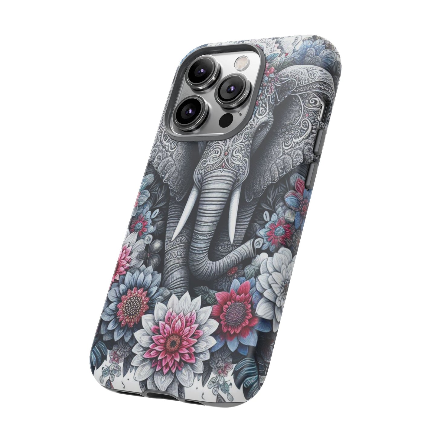 Regal Mandala Elephant Mobile Cover – Ornate Floral Art
