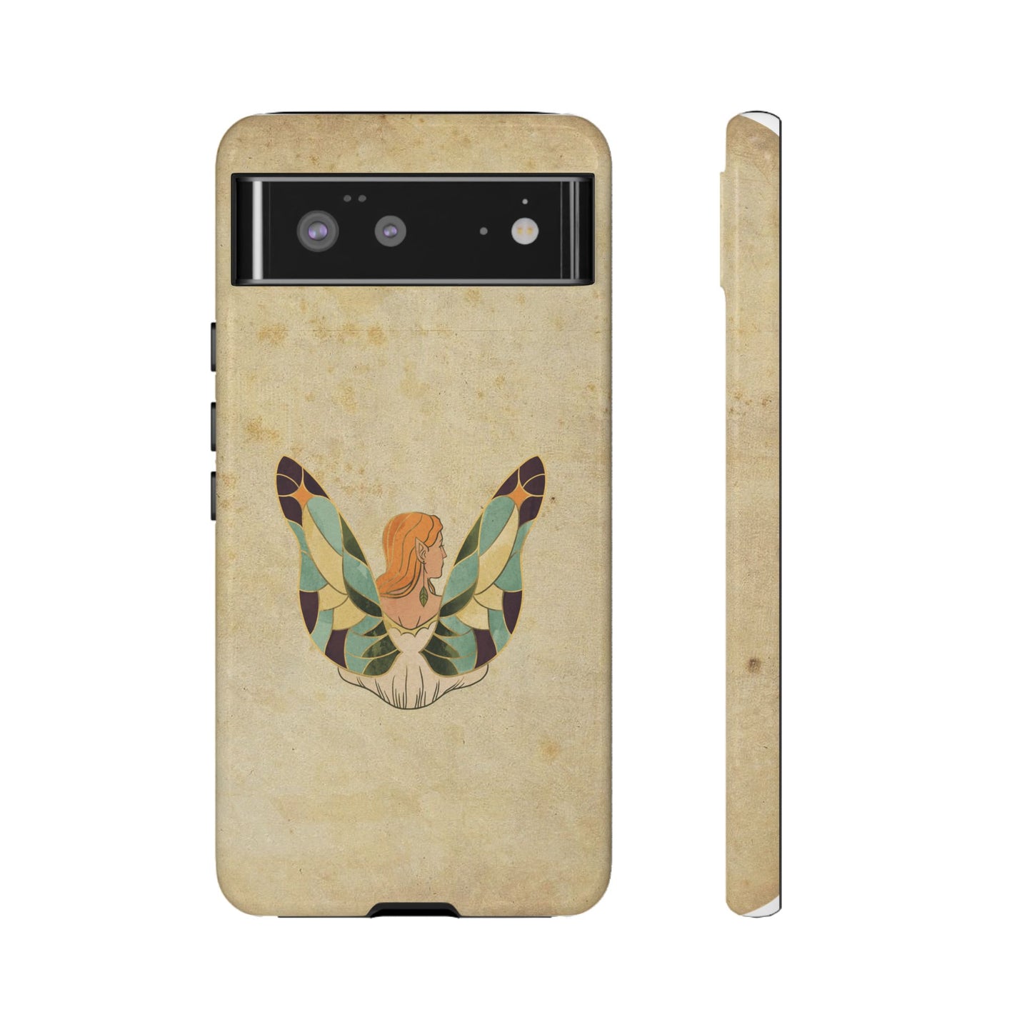 Minimal Vintage Butterfly Woman Phone Case – Aesthetic Retro Art for iPhone, Samsung & Google Pixel