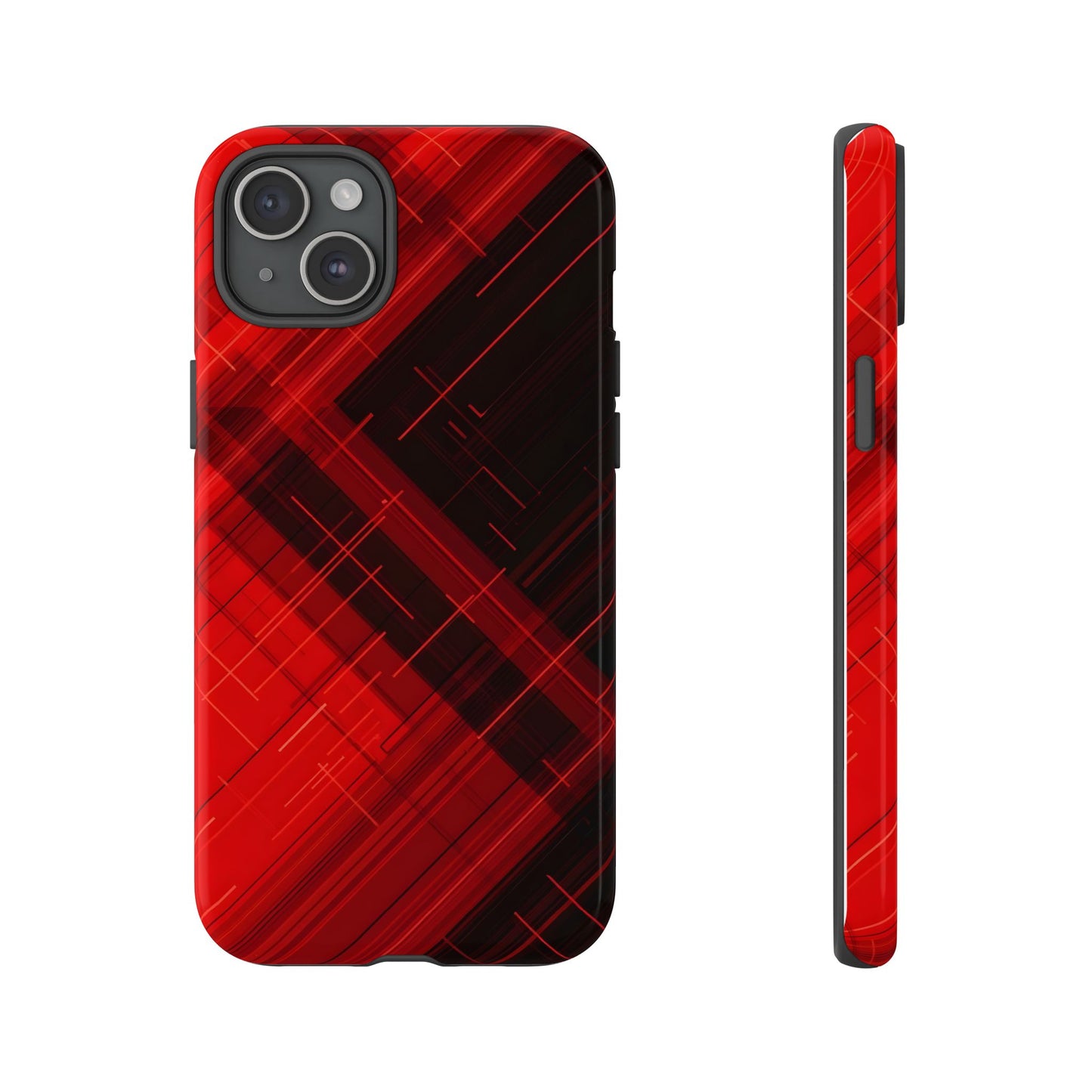 Abstract Red and Black Geometric Pattern