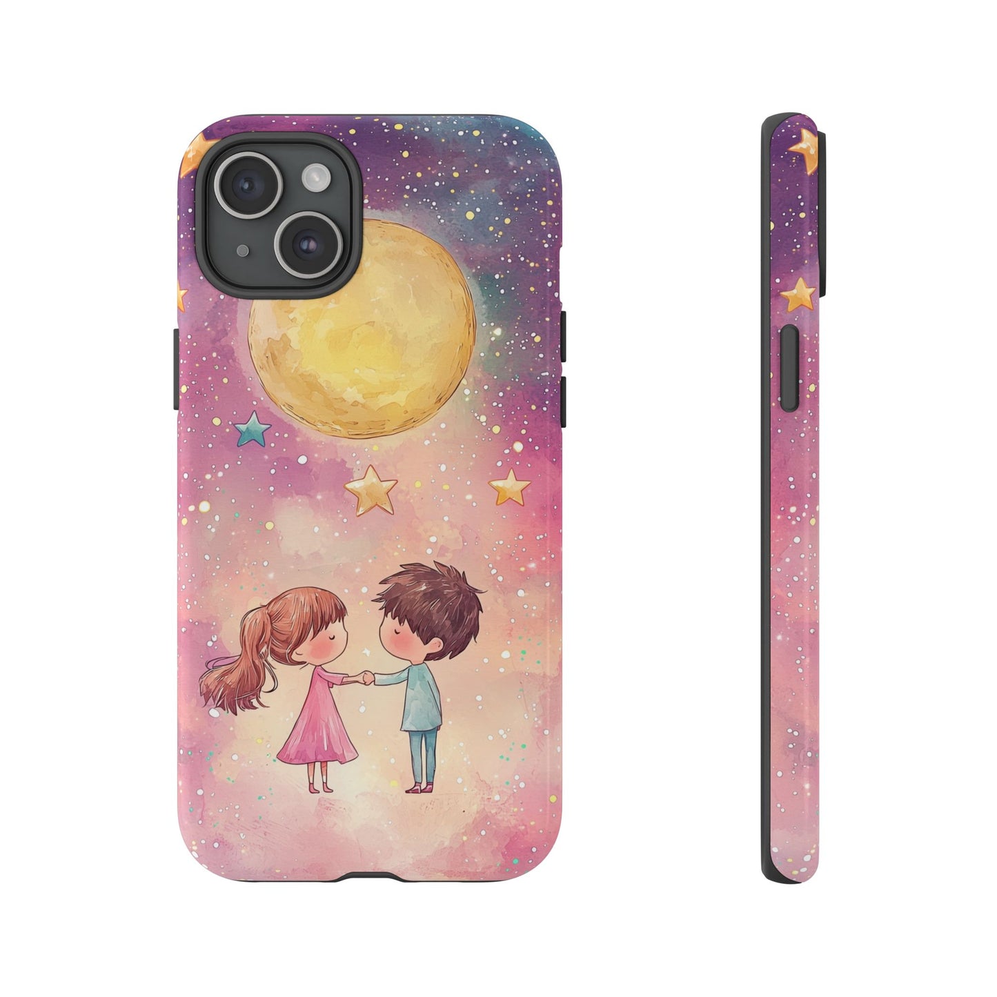 Cosmic Love: Anime Starry Night Phone Case for iPhone, Samsung, Google Pixel