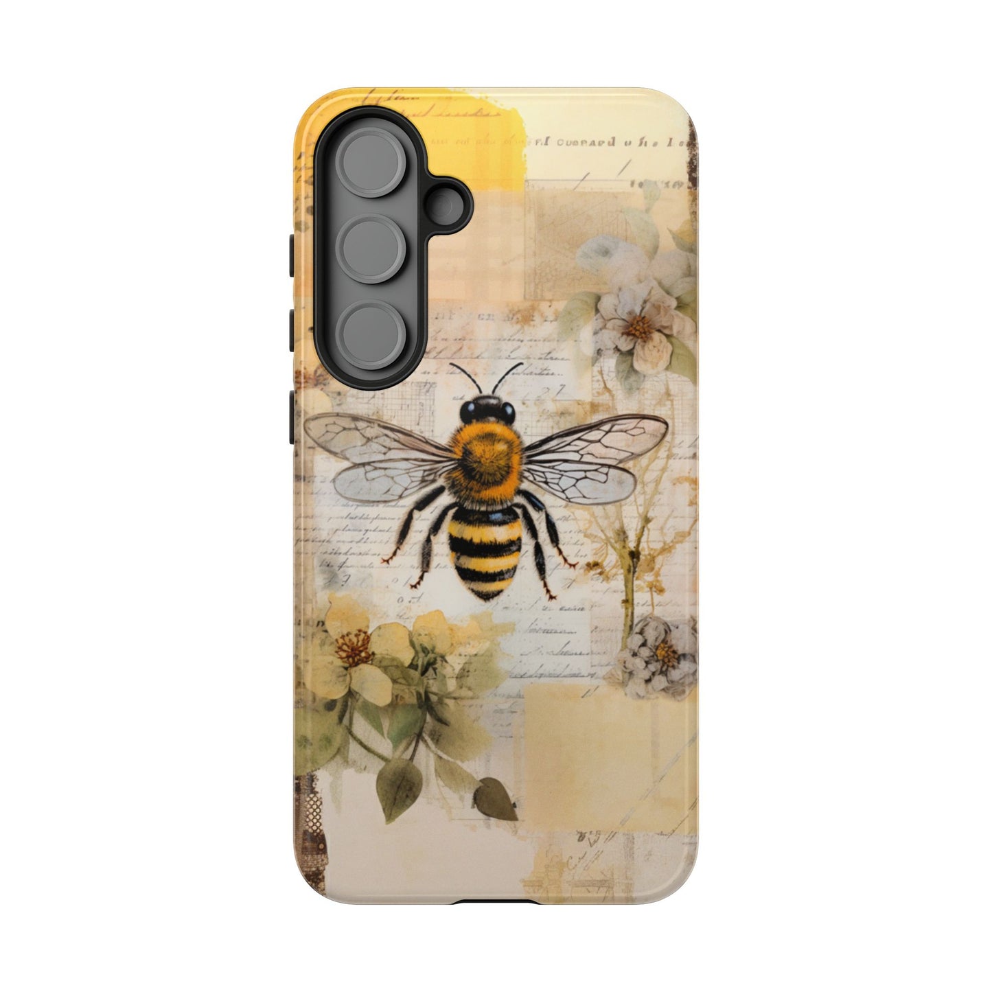 Honey Bee Print Phone Case - iPhone, Samsung & Google Pixel Cover - Artistic Phone Case, Insect Lover Gift
