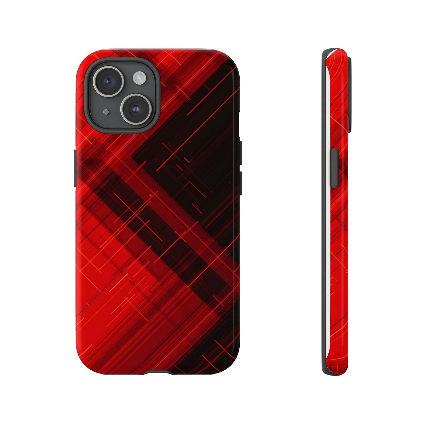 Abstract Red and Black Geometric Pattern
