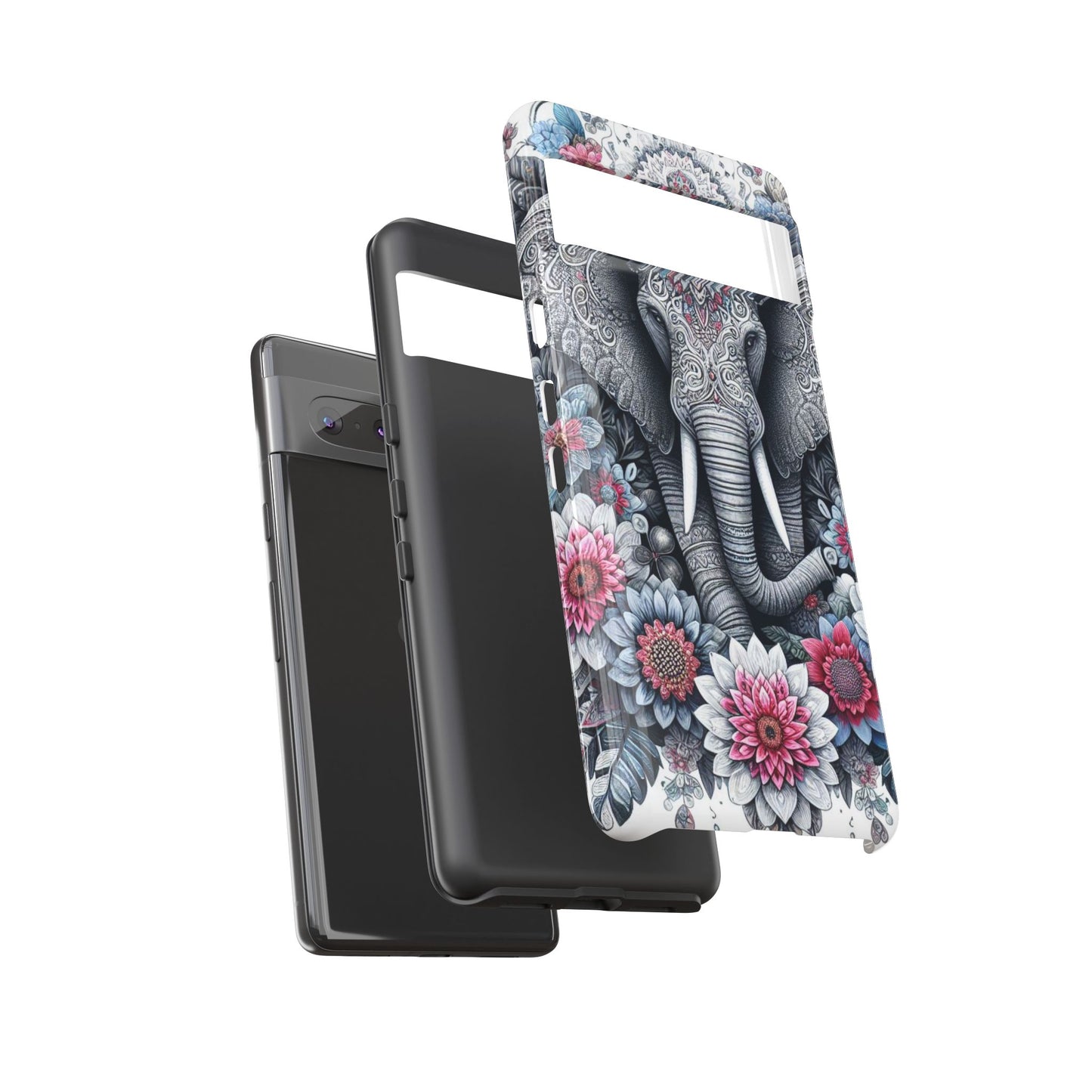 Regal Mandala Elephant Mobile Cover – Ornate Floral Art