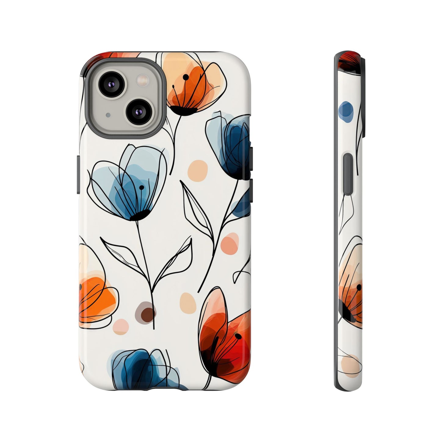 Minimal Floral Phone Case for iPhone, Samsung & Pixel | Watercolor Abstract Flower Print | Soft Matte Finish