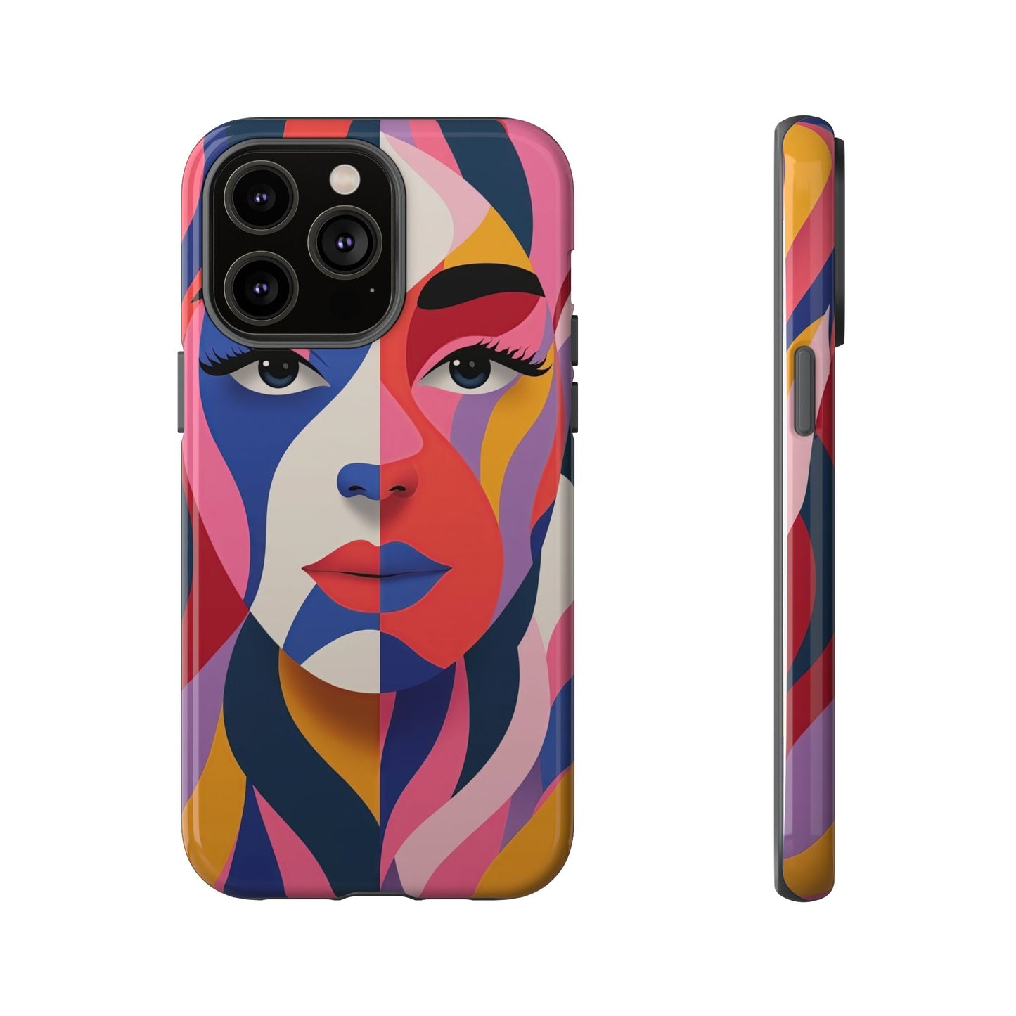 Abstract Portrait Phone Case - Vibrant Colors for iPhone, Google Pixel, and Samsung