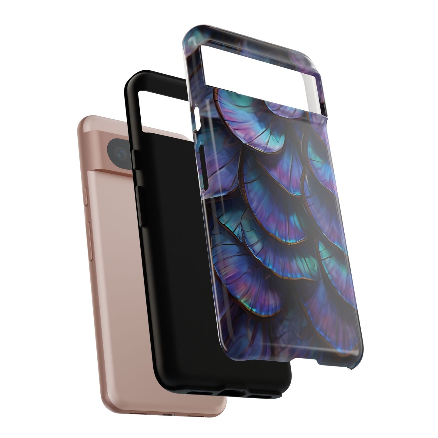 Abstract Macro Shot of Iridescent Butterfly Fish Scales Phone Case Design