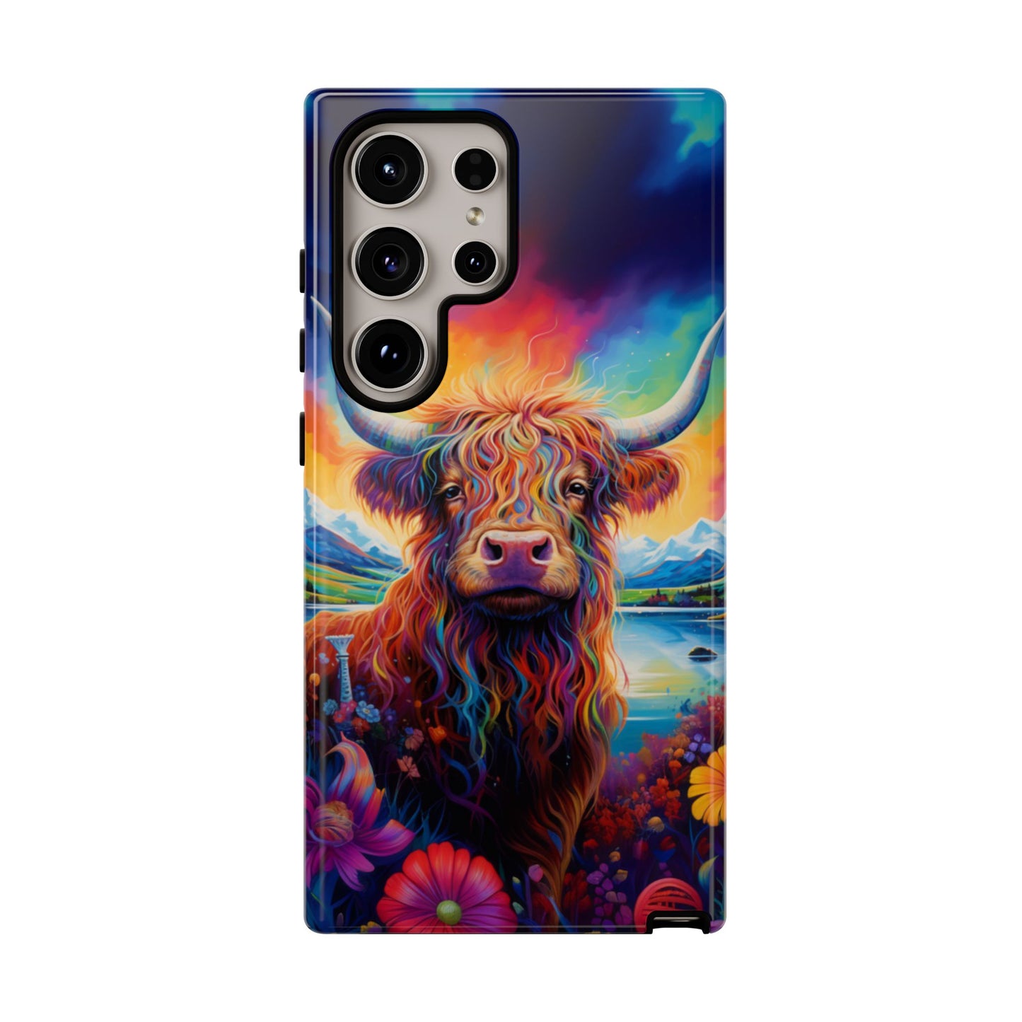 Grafitti Heifer Print Phone Case - iPhone, Samsung & Google Pixel Cover - Artistic Cow Phone Case, Animal Lover Gift