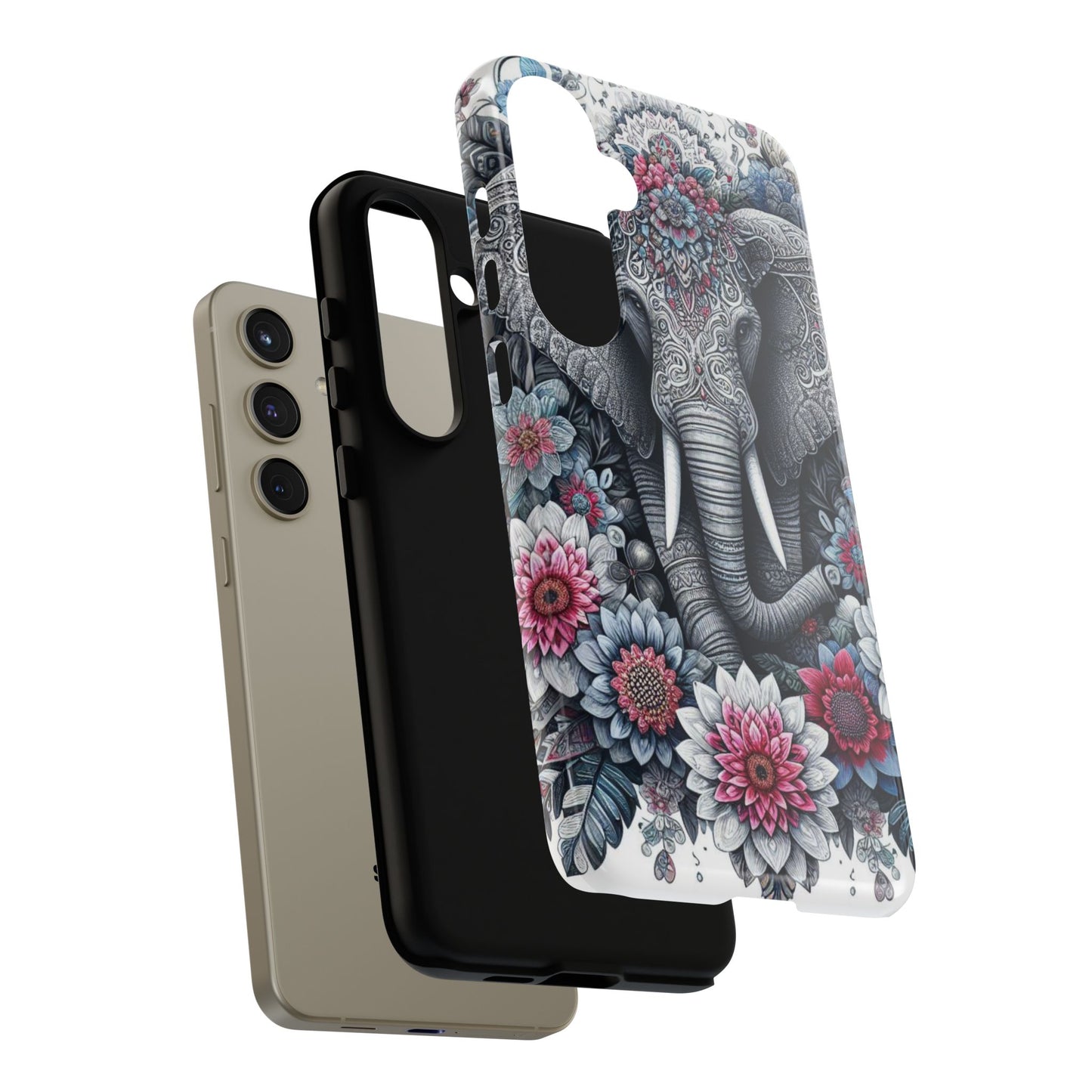 Regal Mandala Elephant Mobile Cover – Ornate Floral Art