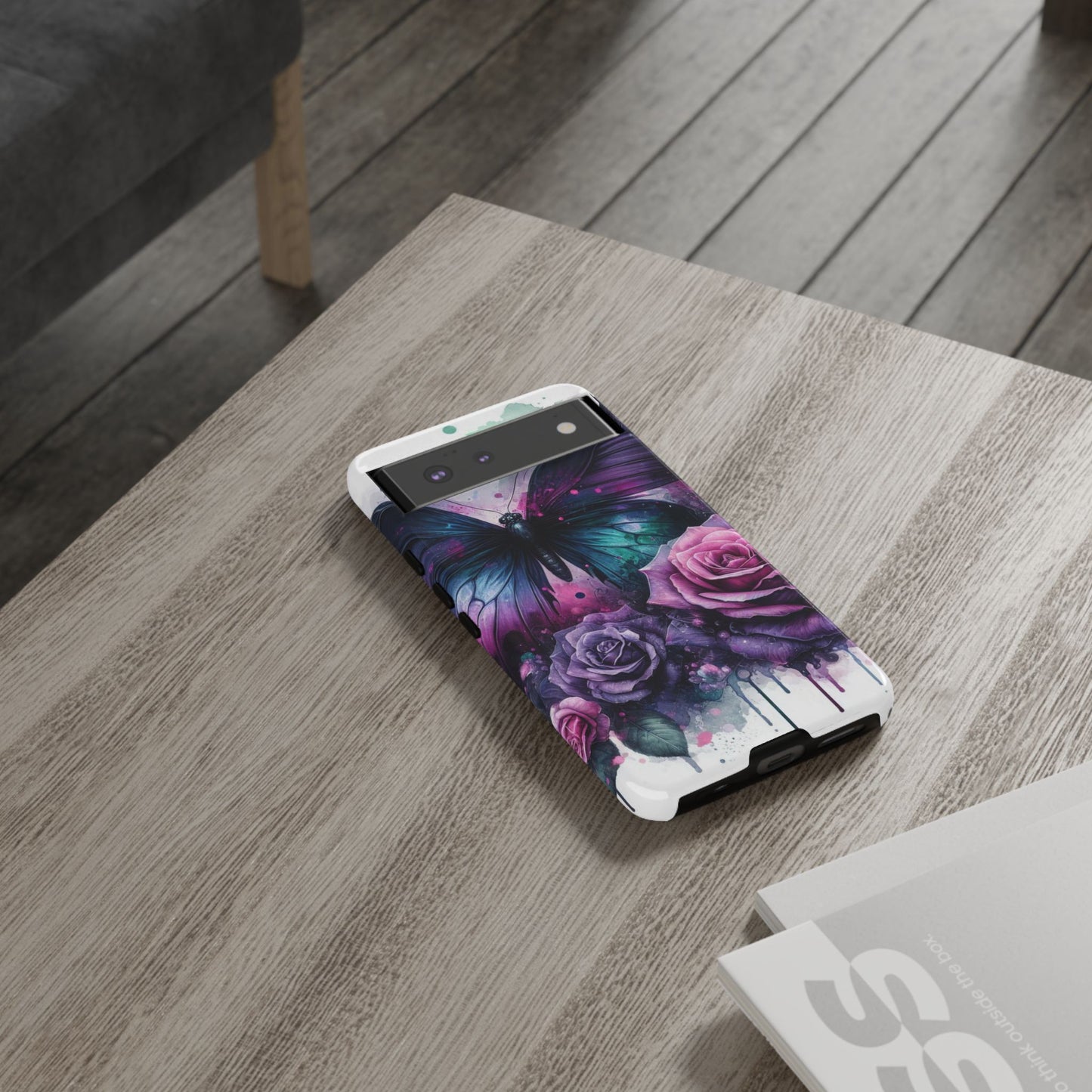 Mystic Bloom – Vibrant Butterfly & Rose Art Mobile Cover