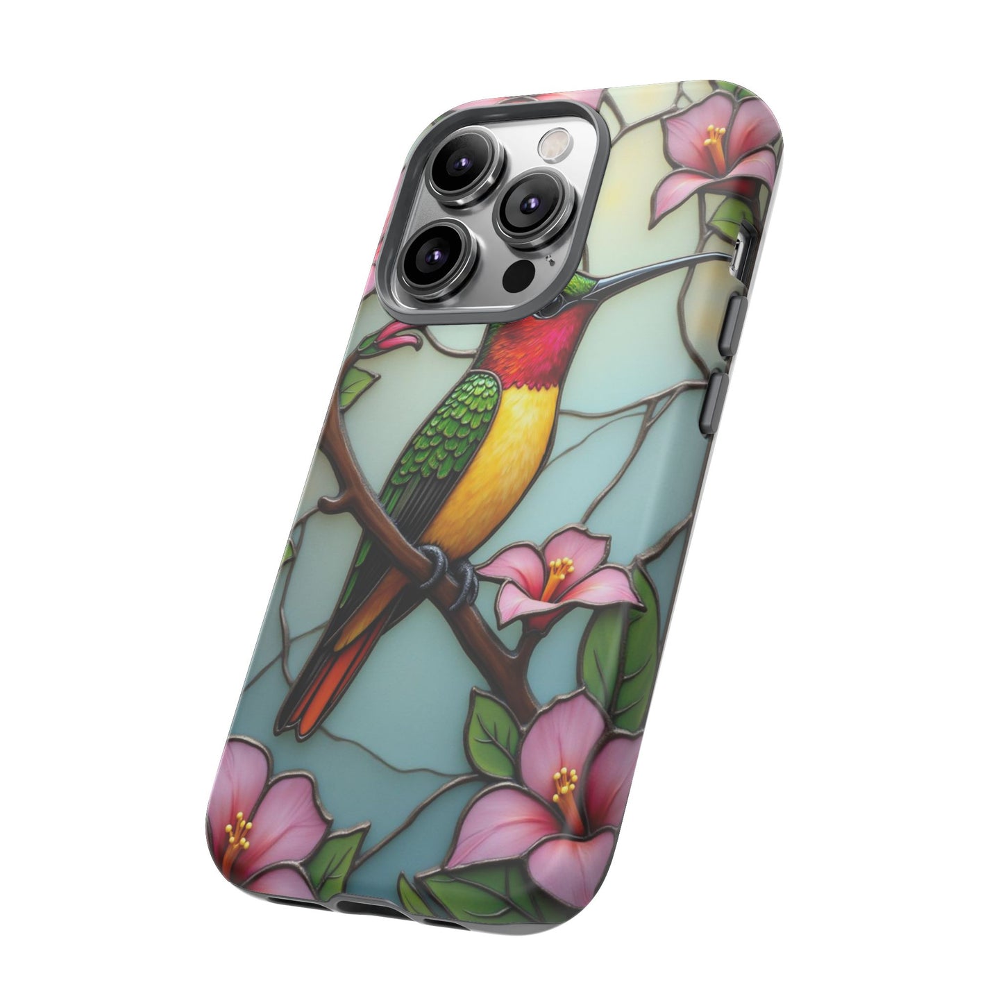 Elegant Hummingbird with Floral Mosaic | Artistic Nature Design