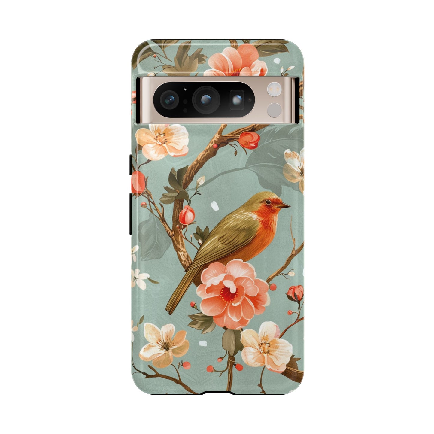 Floral Bird Phone Case - Elegant Nature-Inspired Cover for iPhone, Samsung & Google Pixel