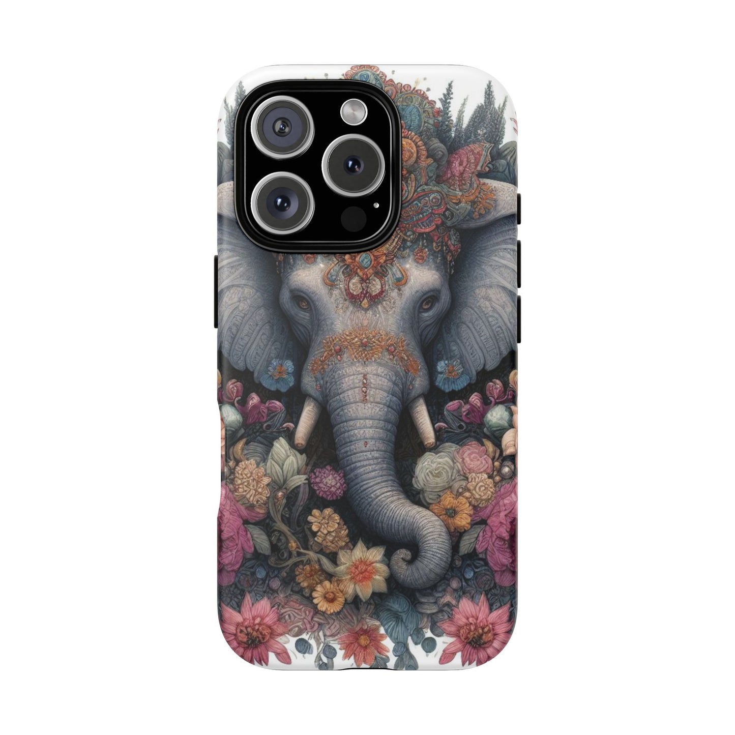 Regal Ornate Elephant Mobile Cover – Majestic Bohemian Art