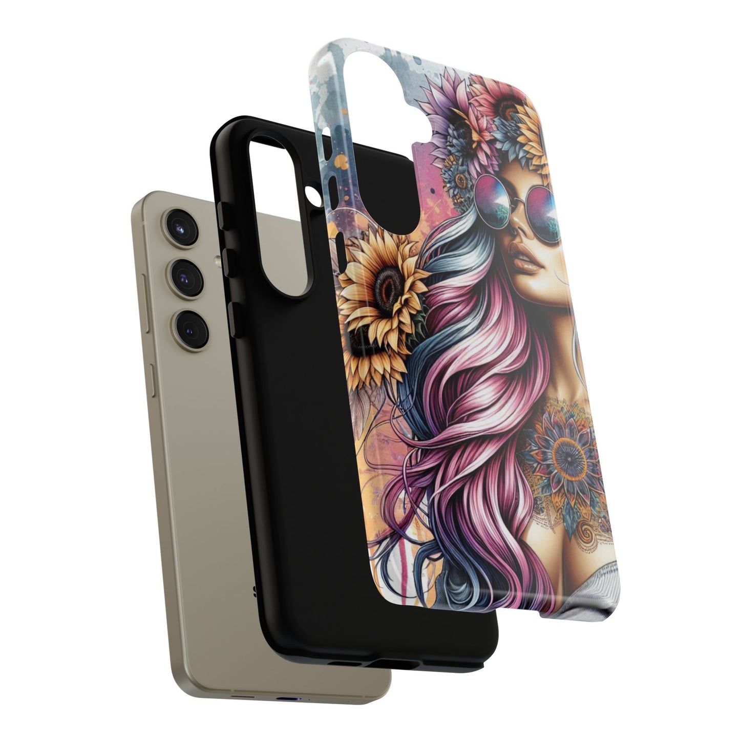 Bohemian Sunflower Queen – Retro Floral Fantasy Mobile Cover