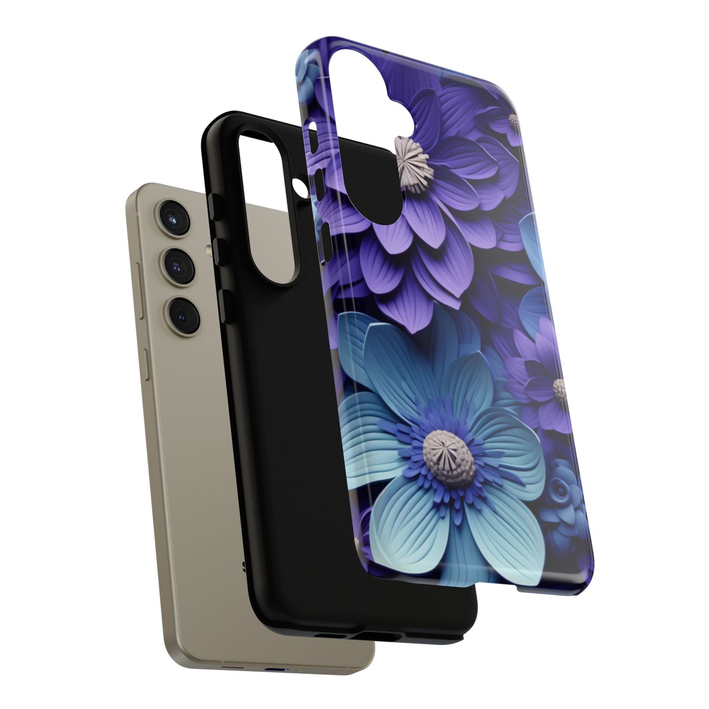 Royal Blue Floral Phone Case – Elegant & Luxurious Design