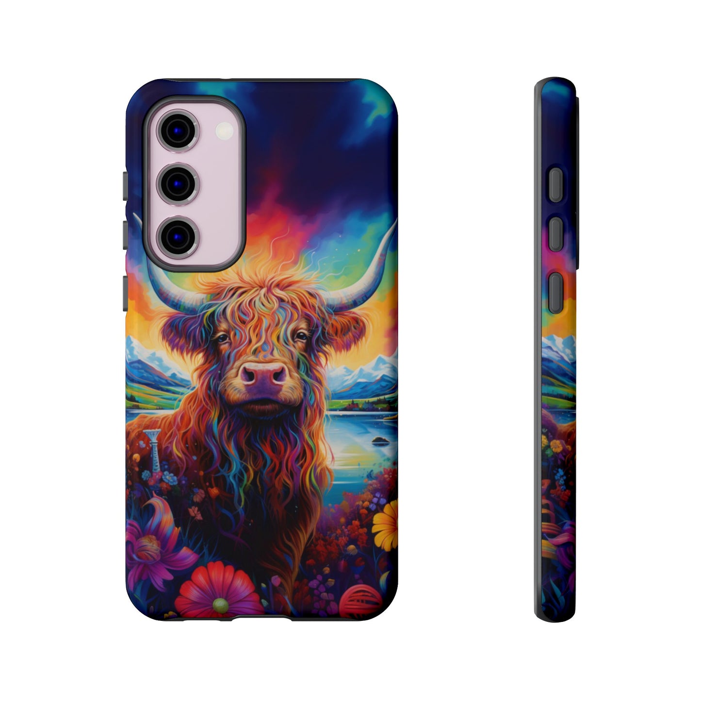 Grafitti Heifer Print Phone Case - iPhone, Samsung & Google Pixel Cover - Artistic Cow Phone Case, Animal Lover Gift