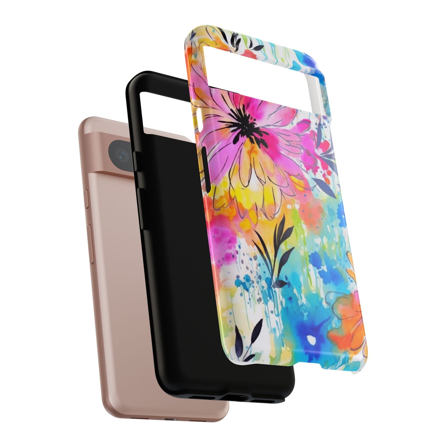 Abstract Watercolor Bloom Phone Case – Expressive & Vibrant
