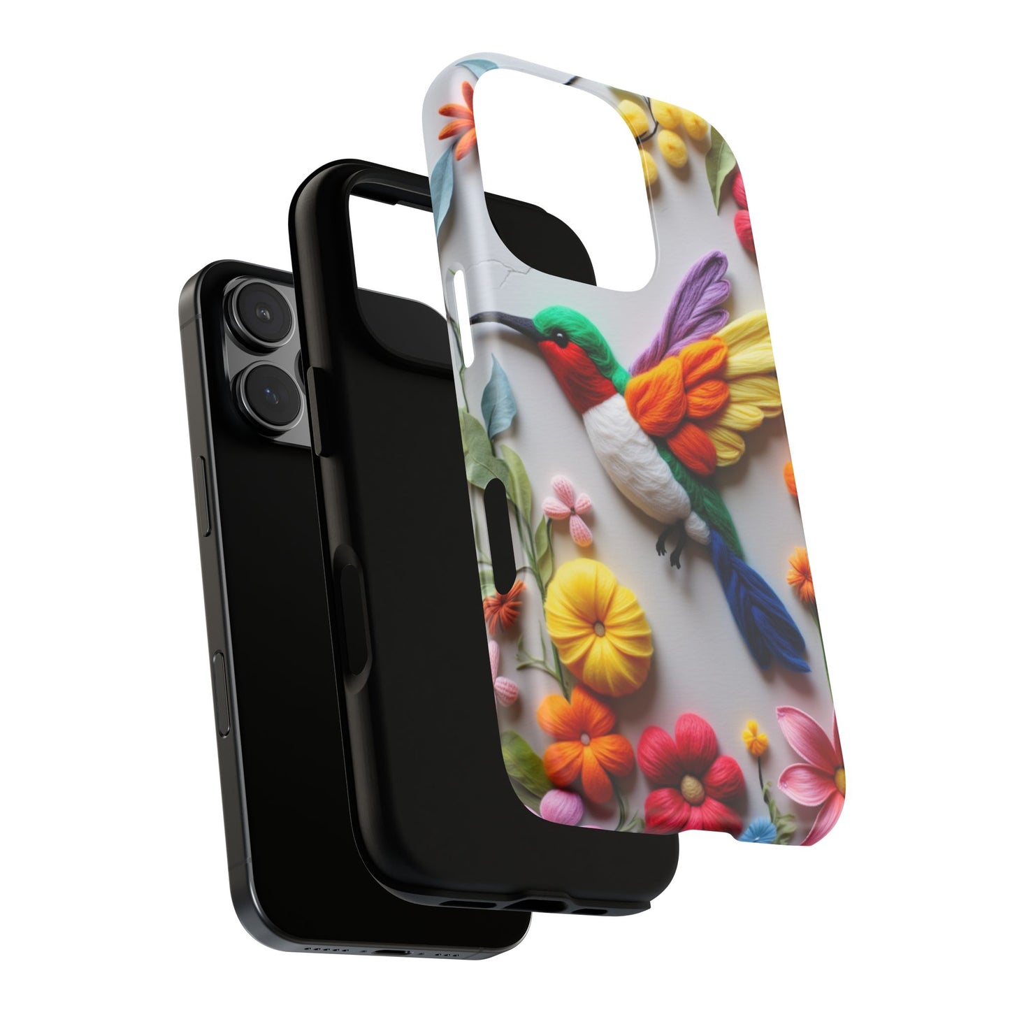 Elegant Hummingbird with Floral Mosaic Design | Nature's Artistic Vibes | iPhone 16 Pro