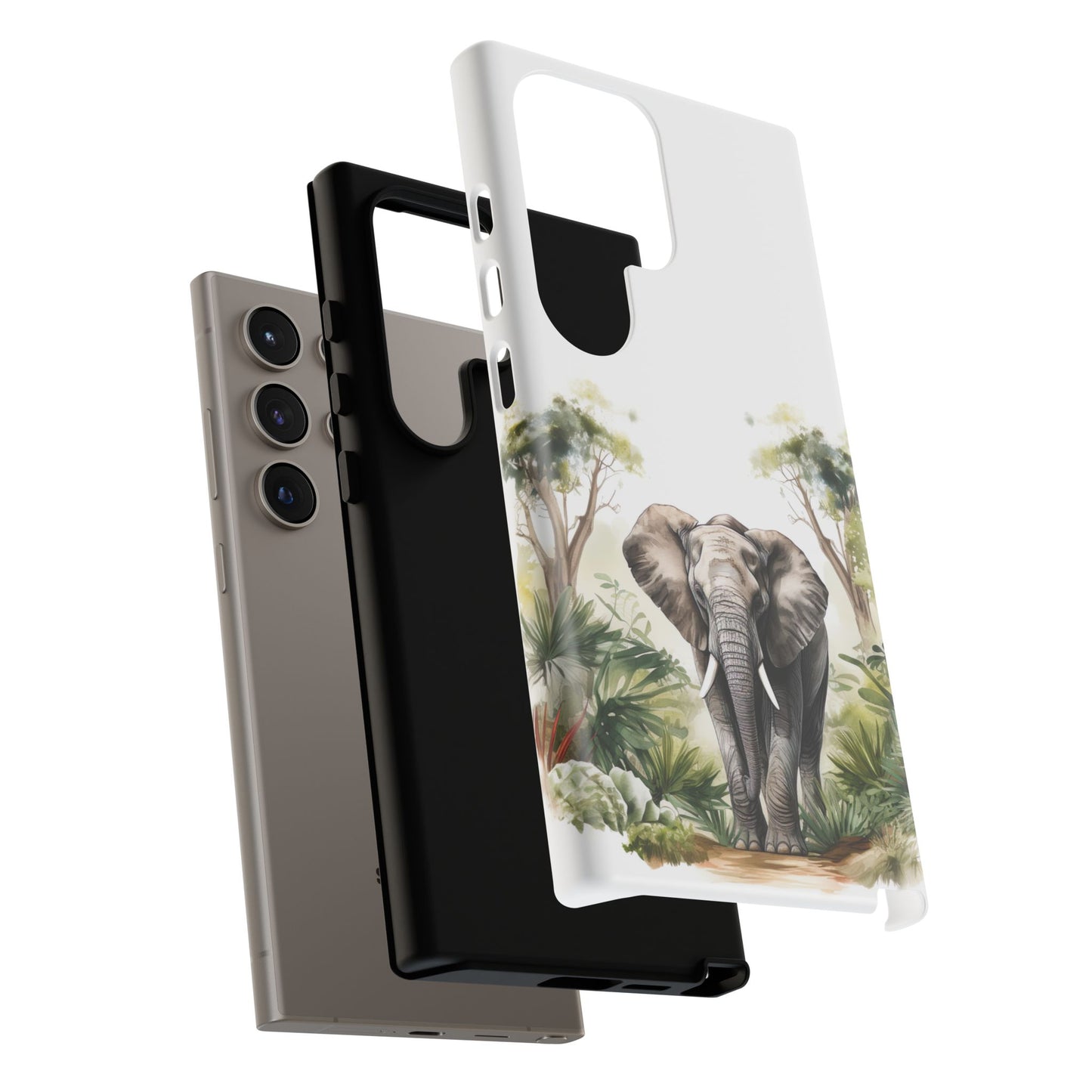 Serene Jungle Elephant Mobile Cover – Watercolor Wildlife Design