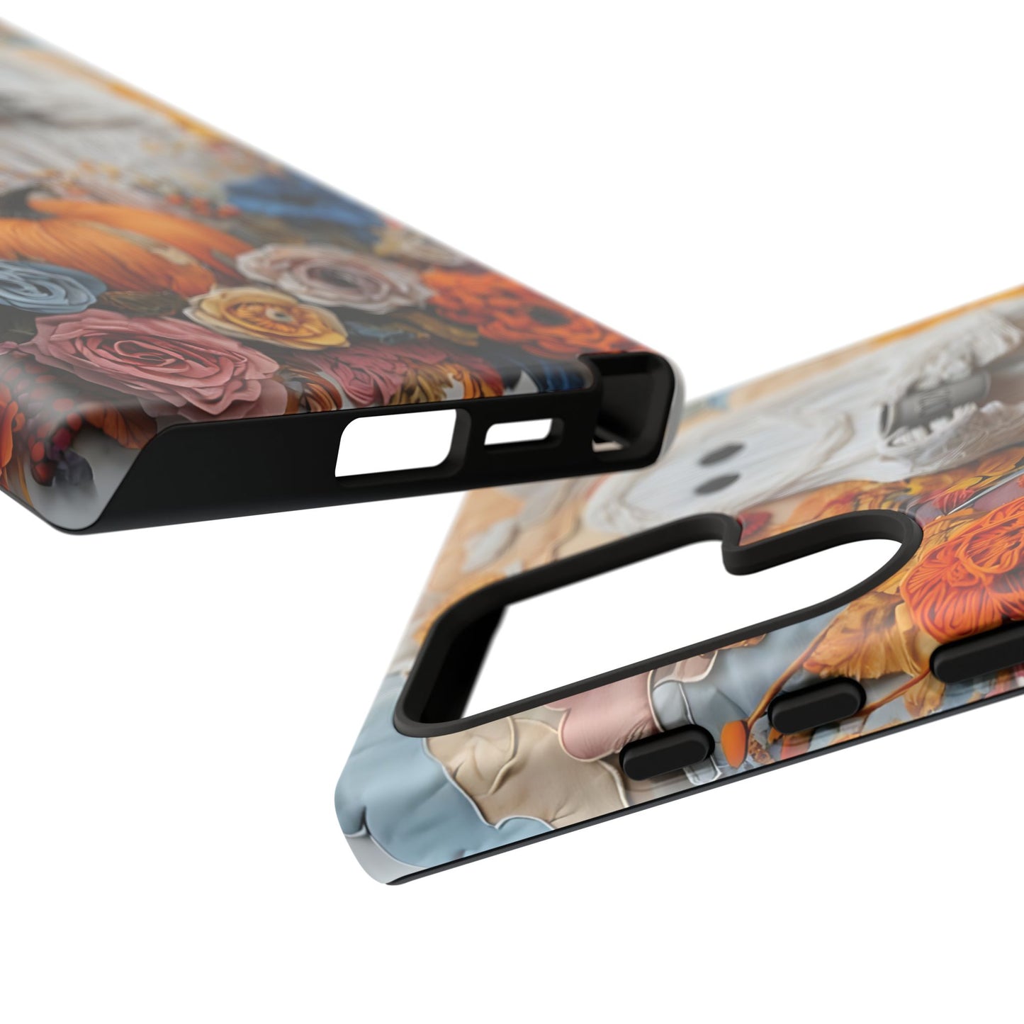 Colorful Whimsical Artwork of Ghost in Autumn Scene phone case design.