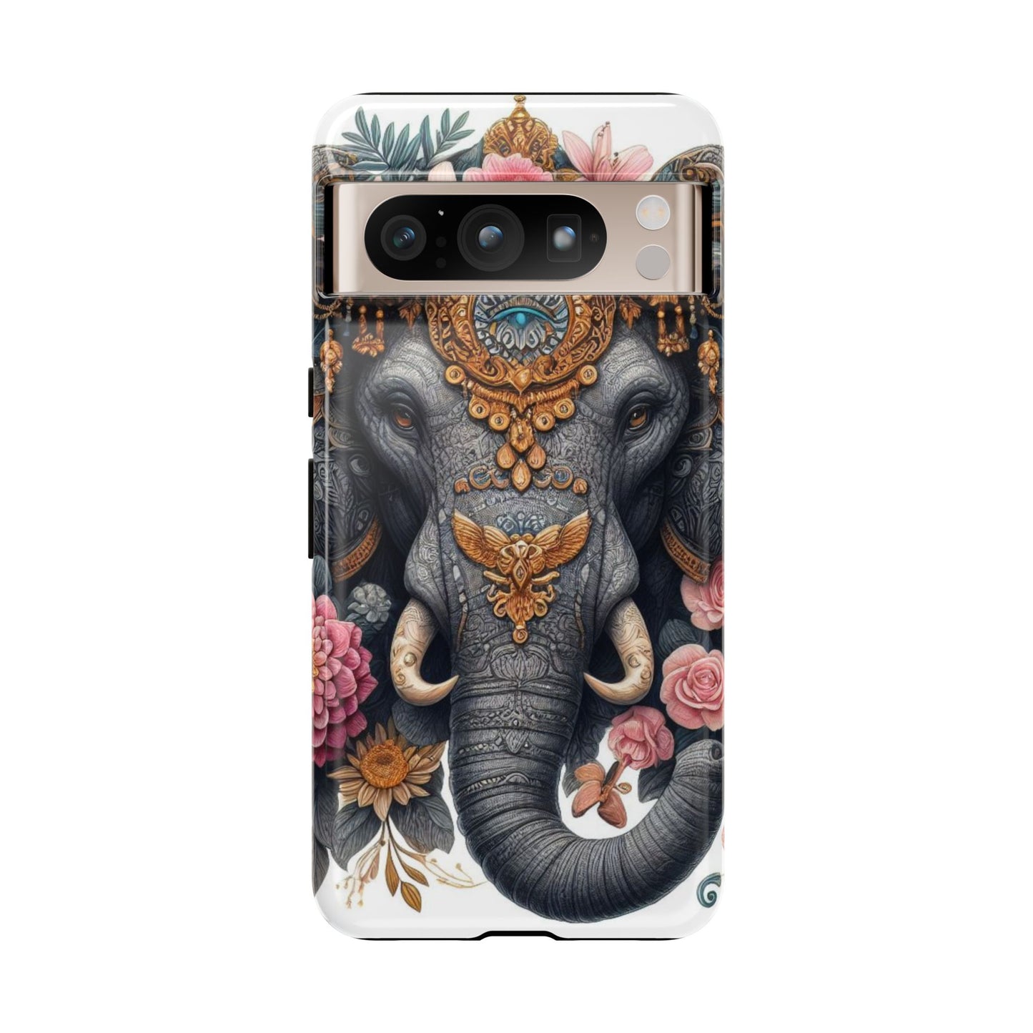 Golden Royal Elephant Mobile Cover – Luxurious Ornate Art