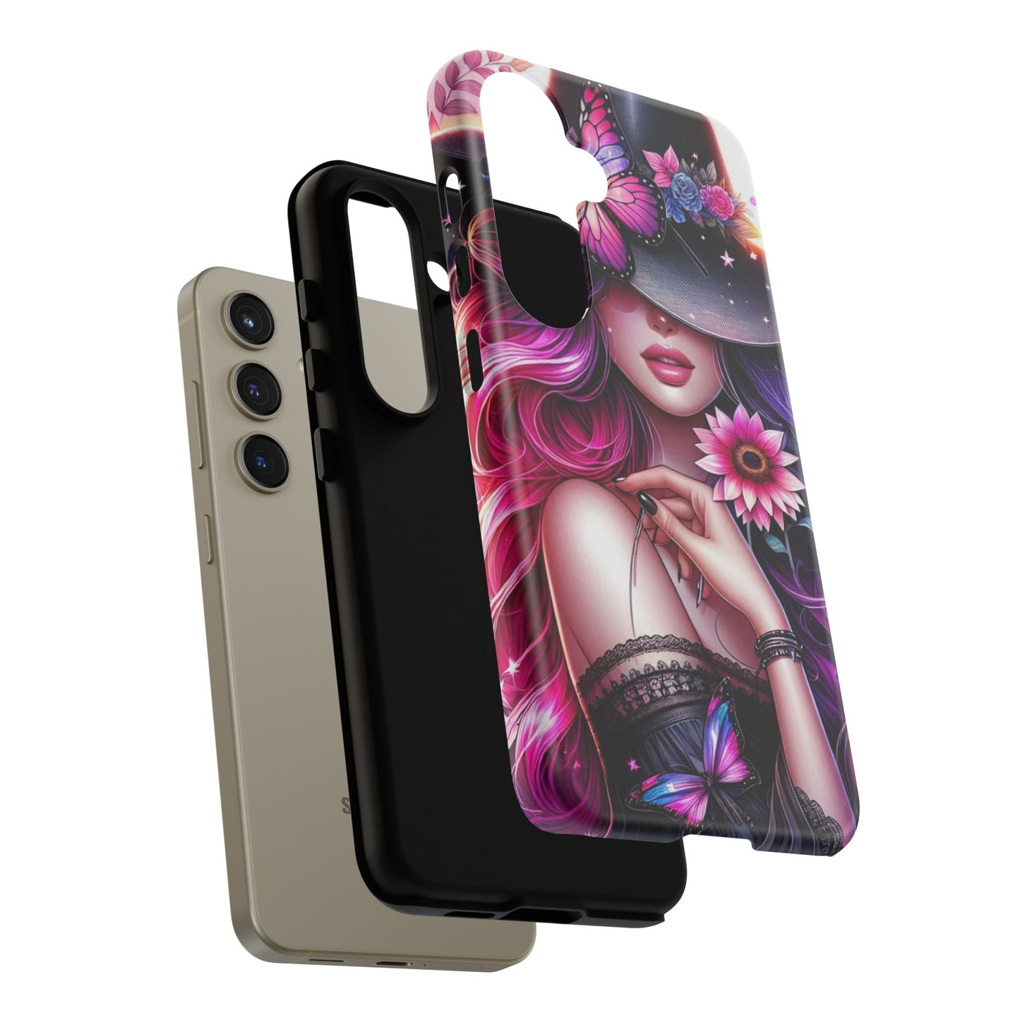 Celestial Charm – Cosmic Cowgirl & Butterfly Magic Mobile Cover