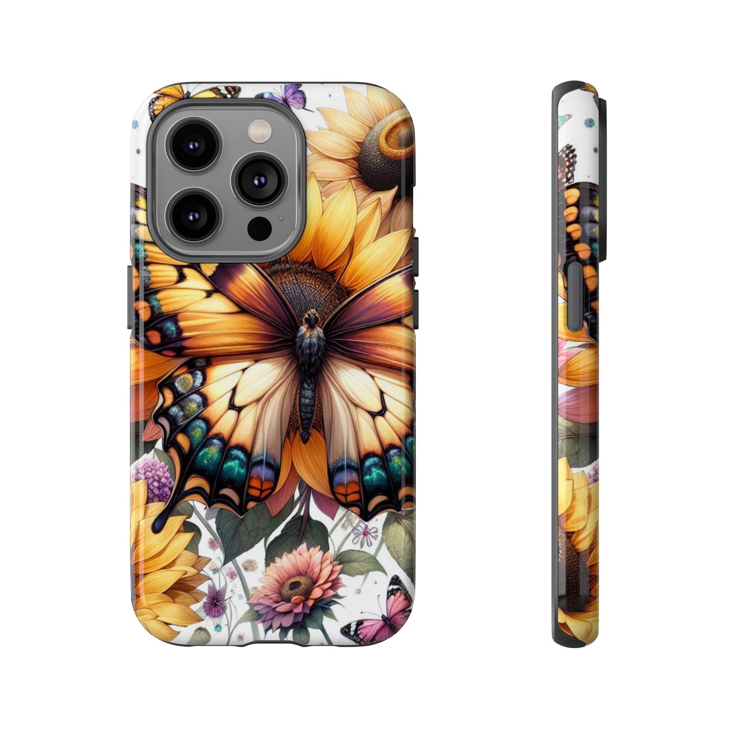 Golden Wings – Sunflower & Butterfly Wonderland Mobile Cover