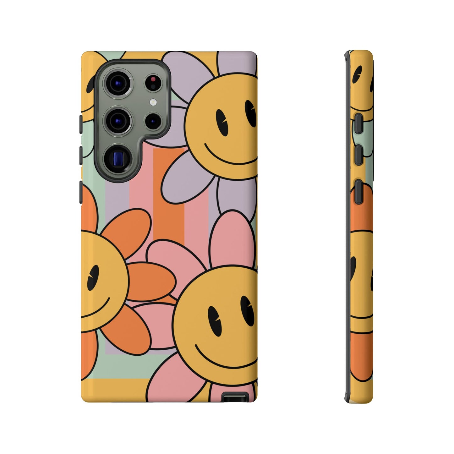 Retro Smiley Face Flower Phone Case β Cute 70s Aesthetic for iPhone, Samsung & Google Pixel
