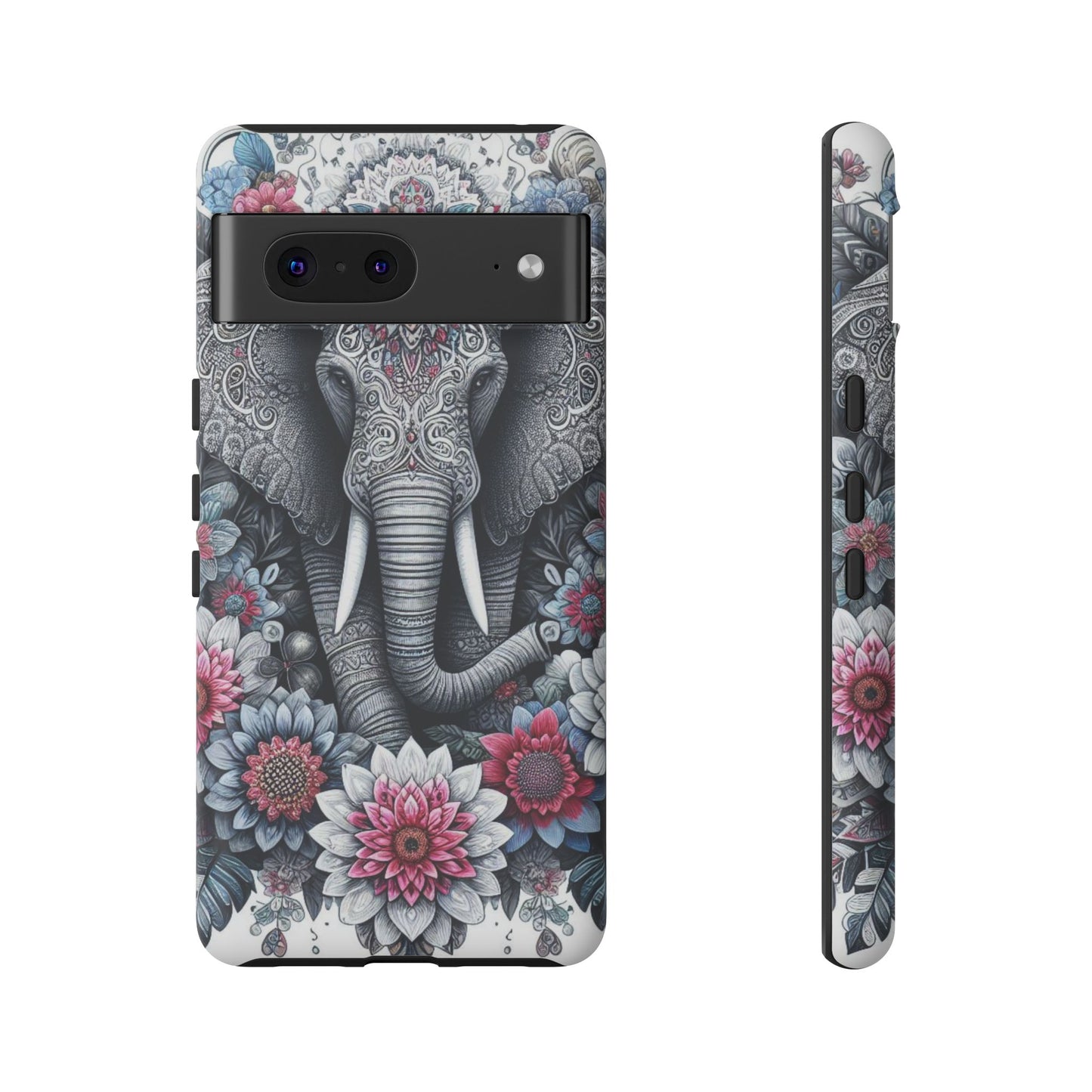 Regal Mandala Elephant Mobile Cover – Ornate Floral Art