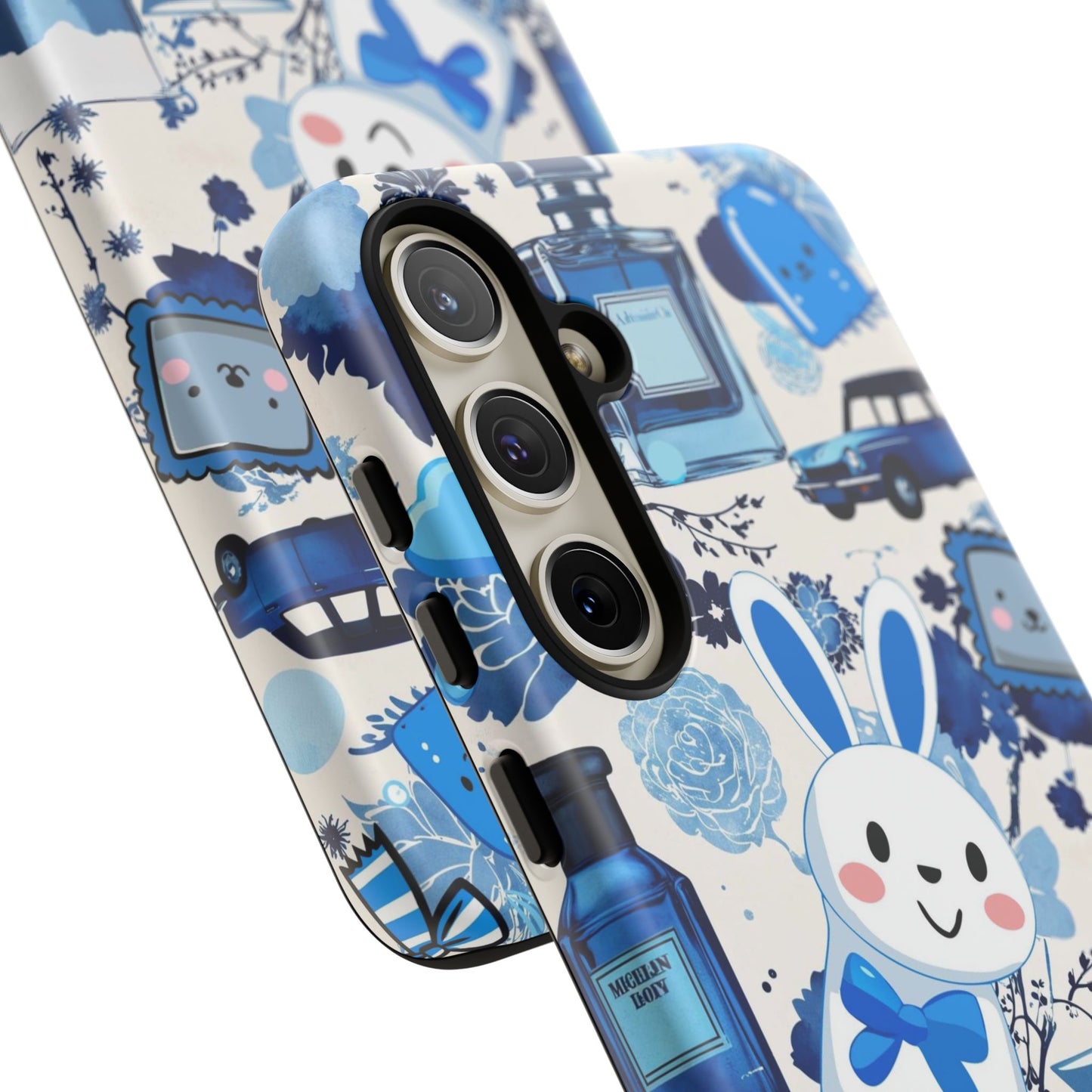 Blue Bunny & Car Themed Phone Case