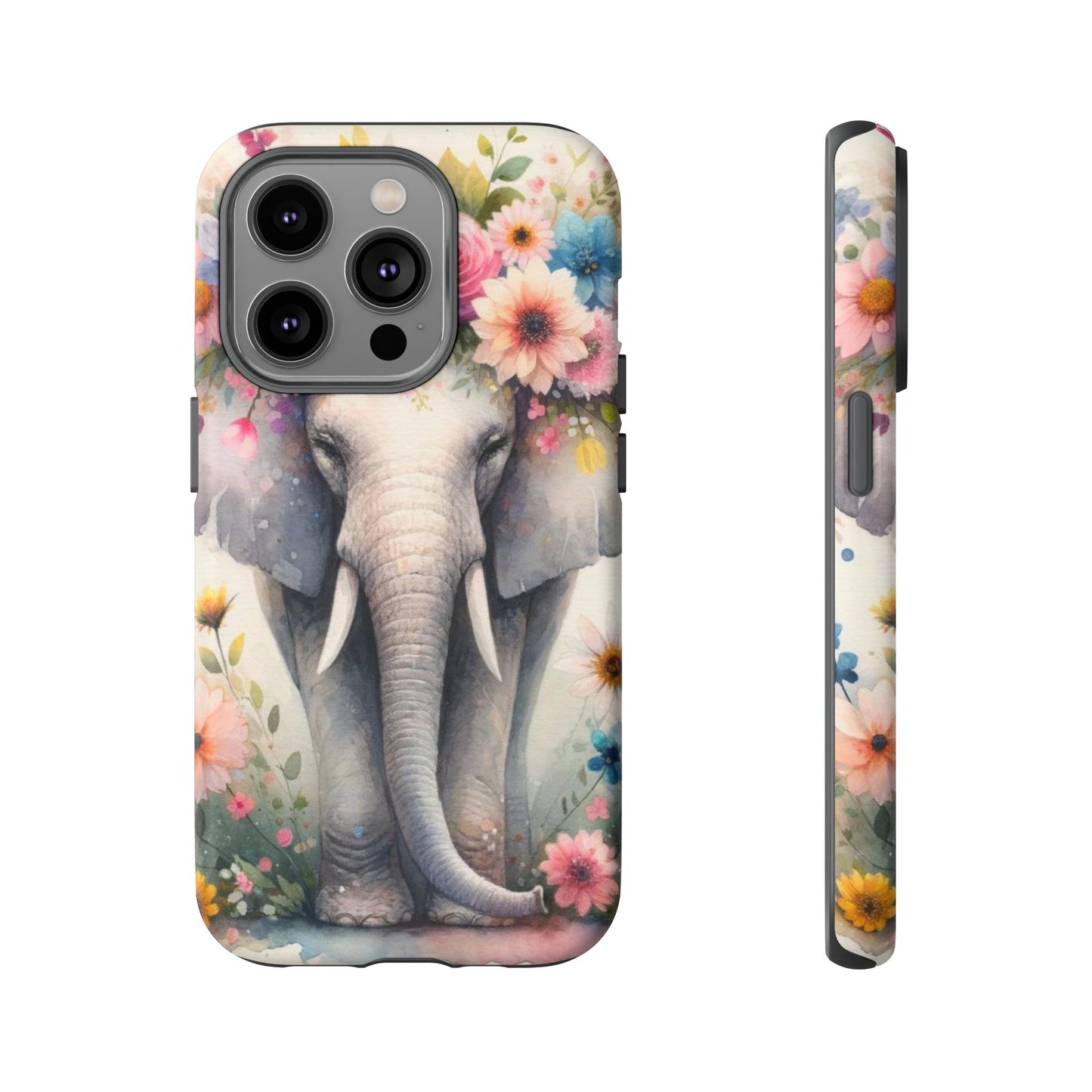 Watercolor Floral Elephant Mobile Cover – Dreamy Artistic Design