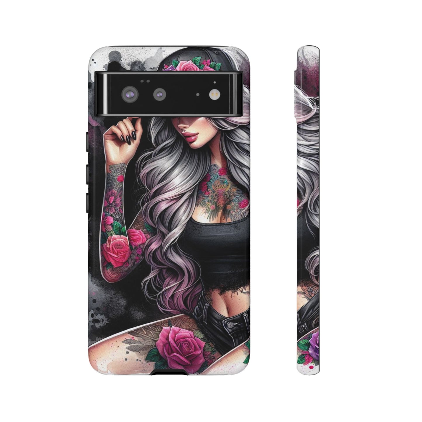 Ink & Roses – Edgy Floral Rebel Mobile Cover