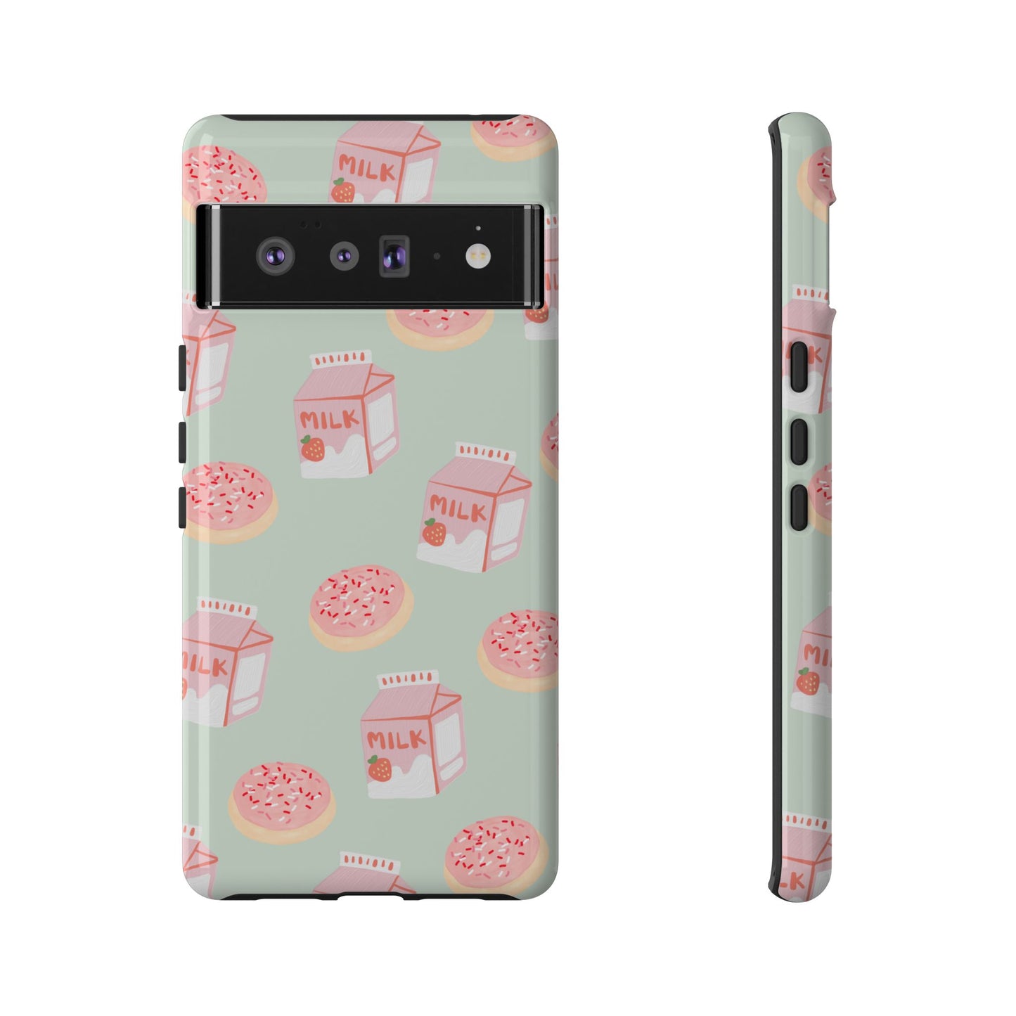 Strawberry Milk & Donut Delight Phone Case for iPhone, Samsung, Google Pixel