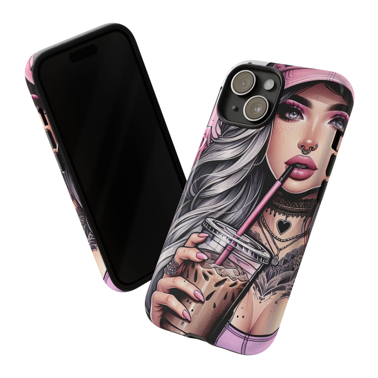 Pink Aesthetic Rebel – Iced Coffee & Inked Beauty Mobile Cover