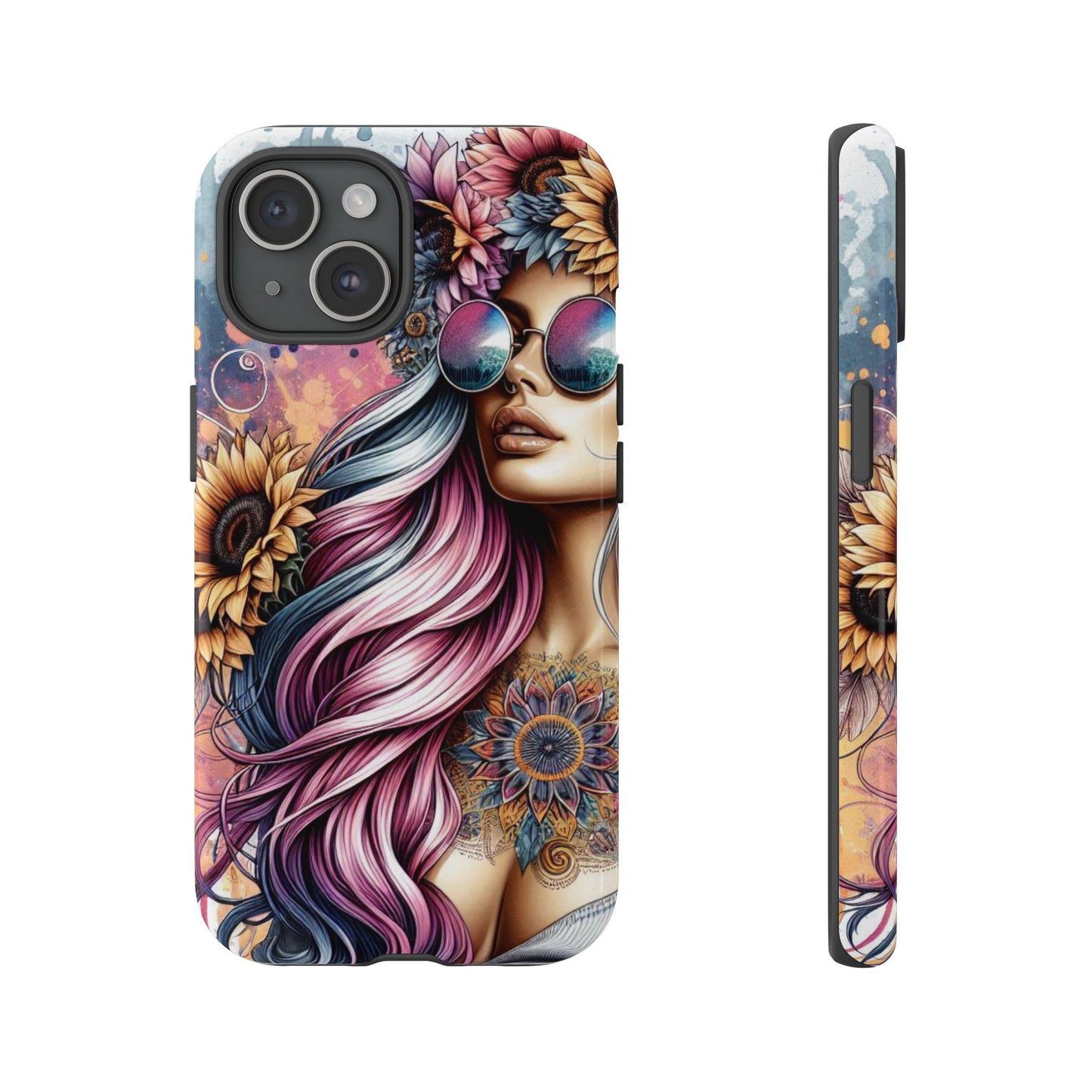 Bohemian Sunflower Queen – Retro Floral Fantasy Mobile Cover
