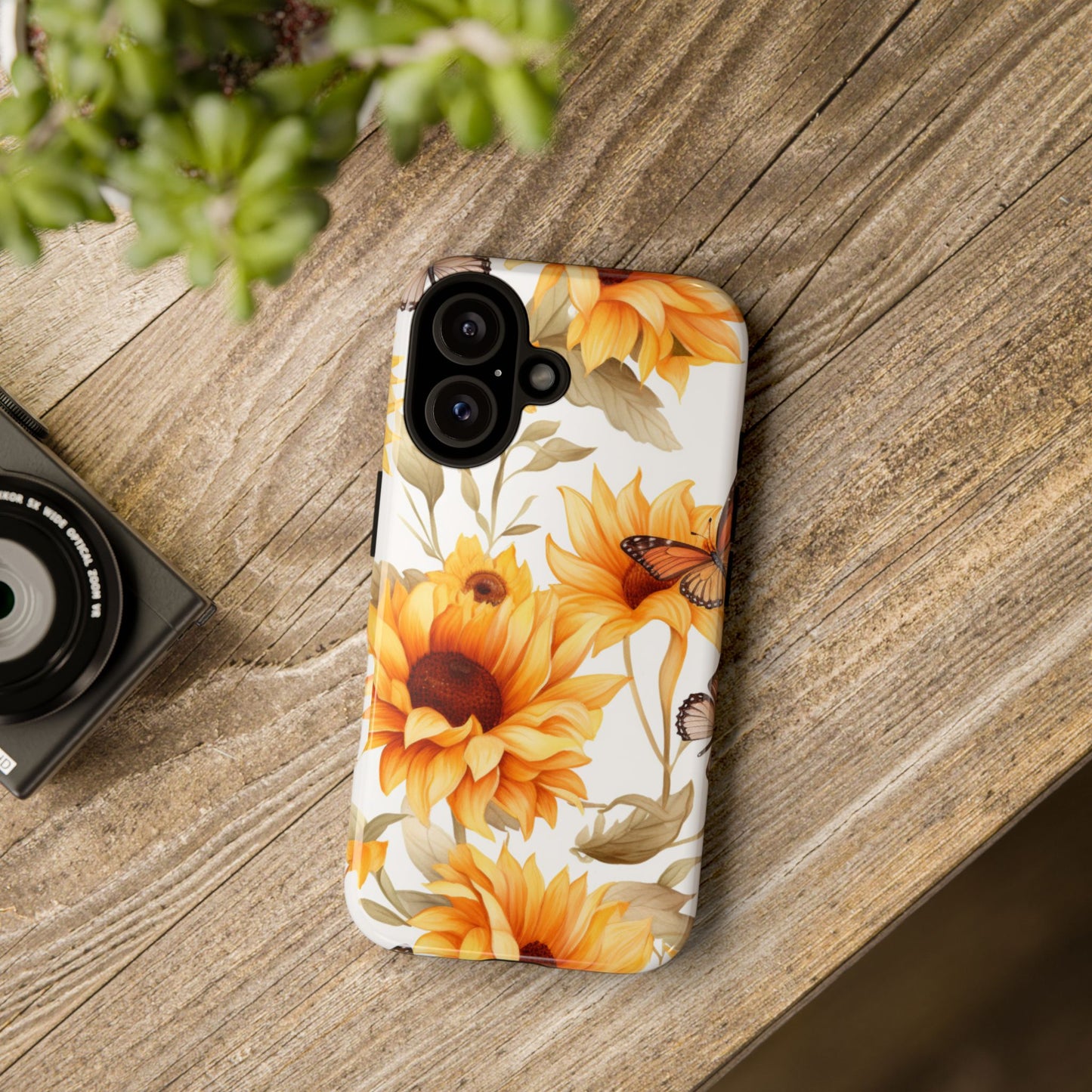 Sunflower & Butterfly Aesthetic Mobile Case – Bright & Nature-Inspired