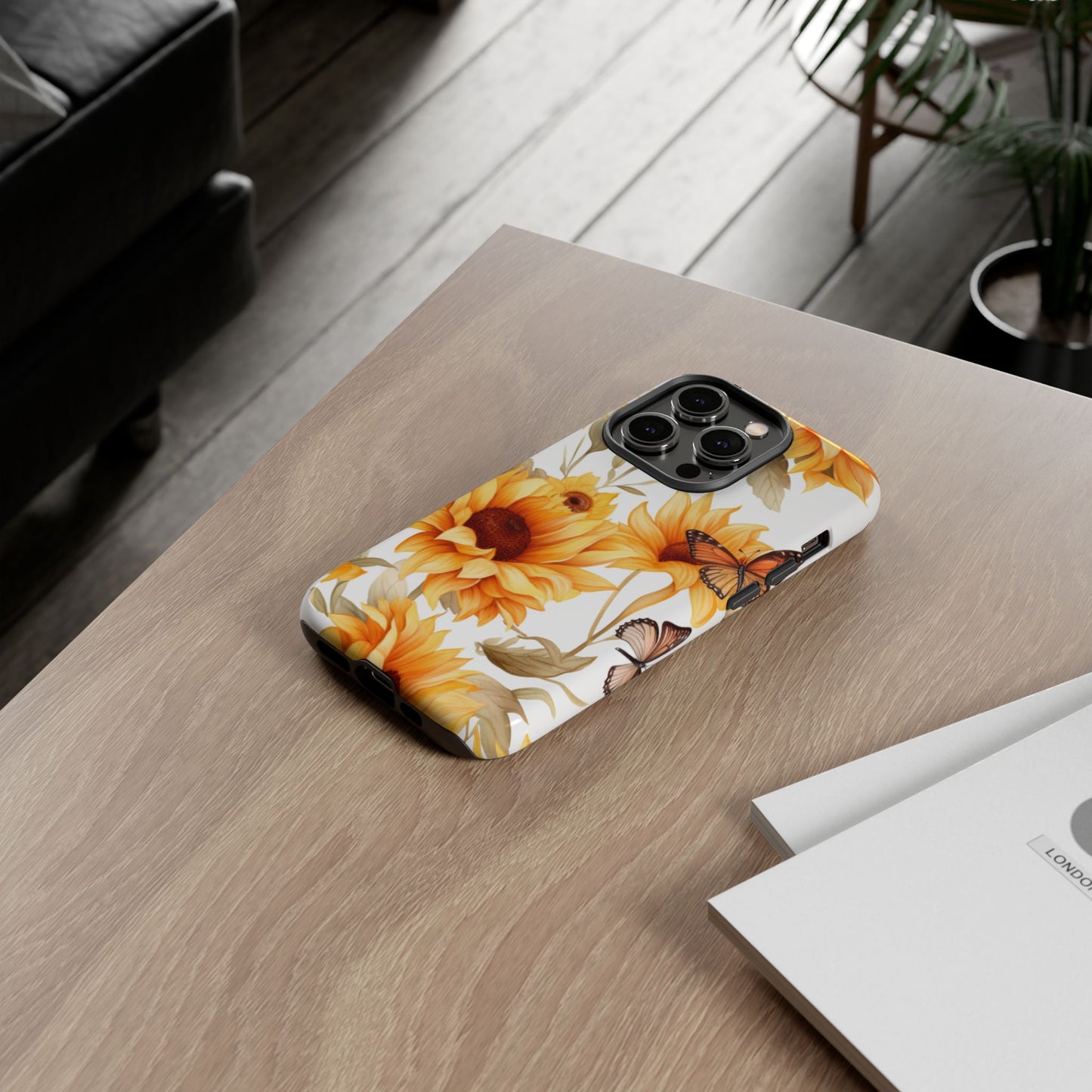 Sunflower & Butterfly Aesthetic Mobile Case – Bright & Nature-Inspired