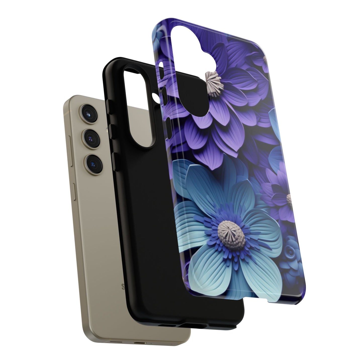 Royal Blue Floral Phone Case – Elegant & Luxurious Design