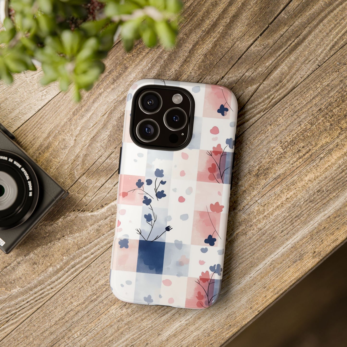 Kawaii Gingham Pastel Phone Case for iPhone, Samsung, Google Pixel