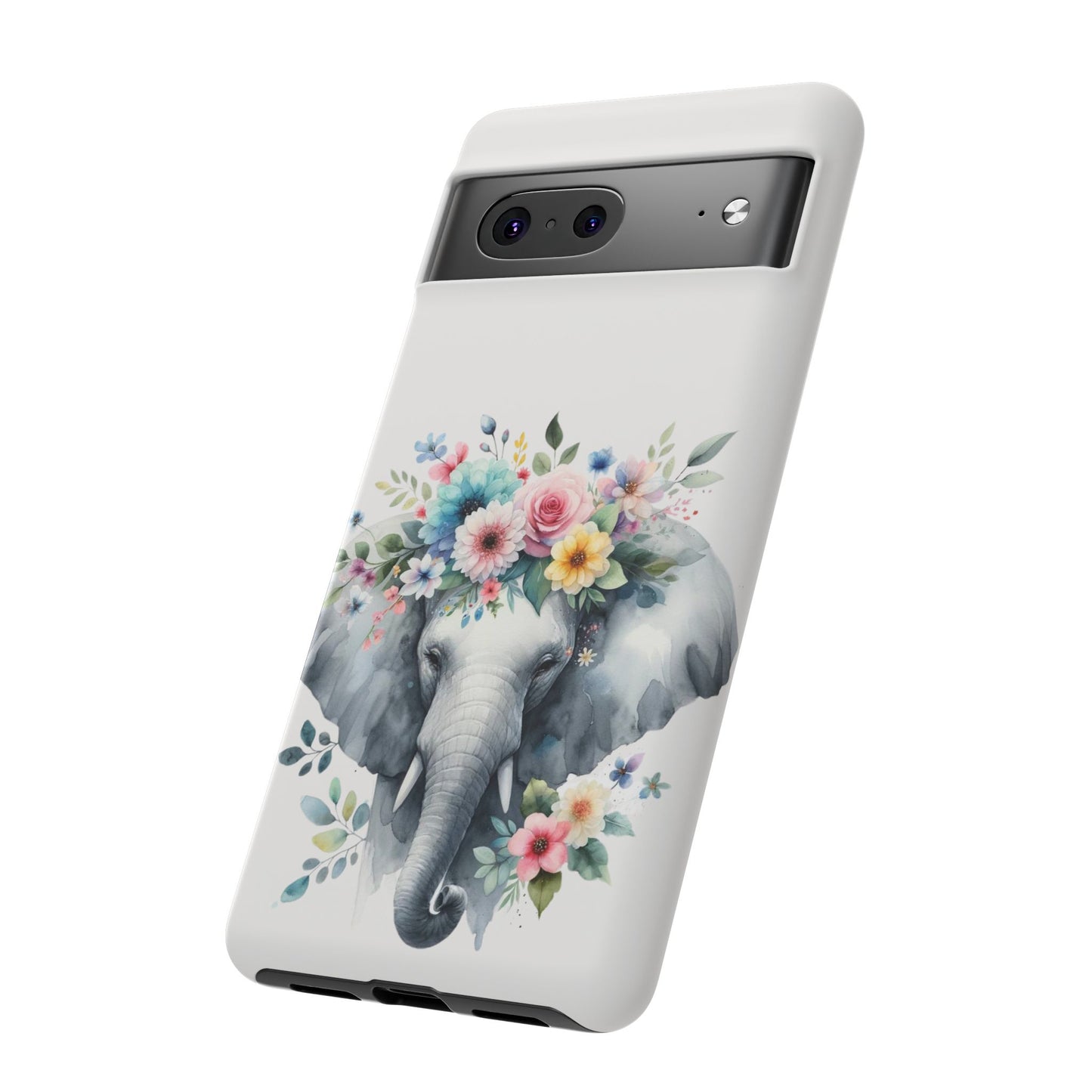 Floral Crown Elephant Mobile Cover – Elegant Watercolor Art